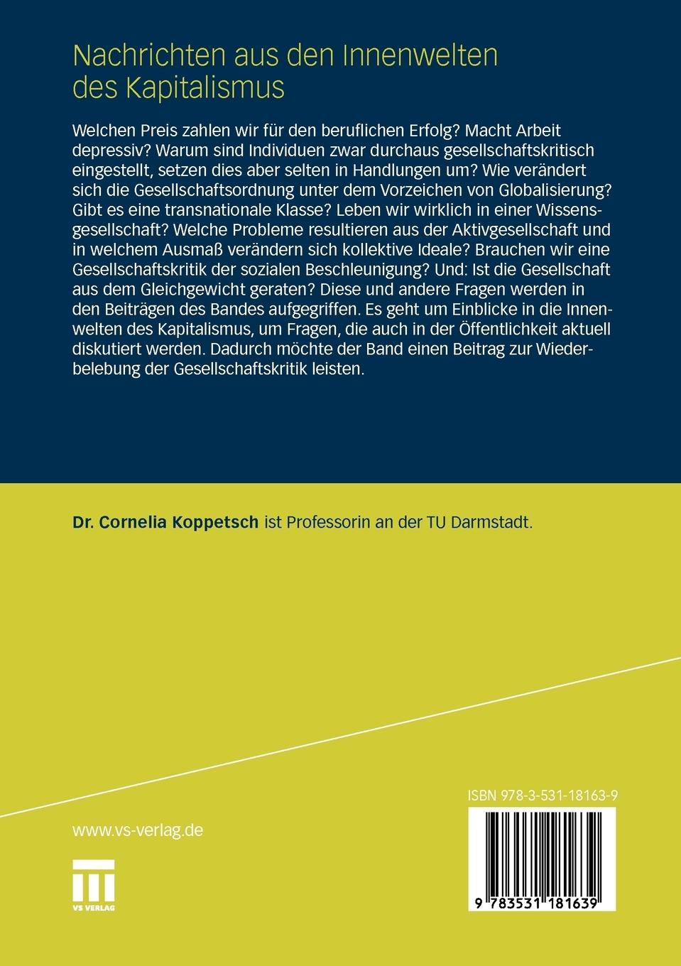 Rückseitencover Nachrichten aus den Innenwelten des Kapitalismus