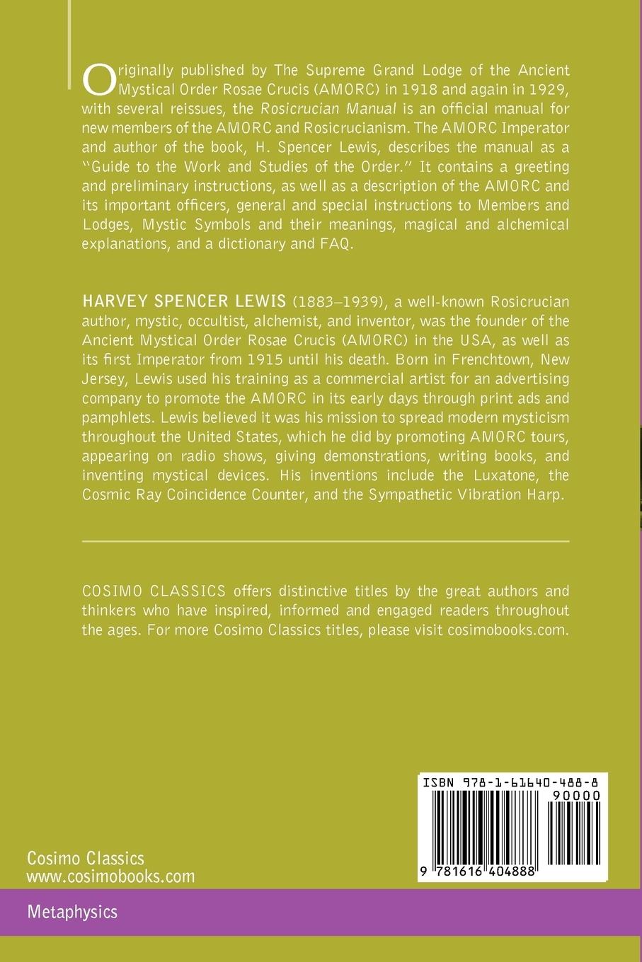 Rückseitencover Rosicrucian Manual