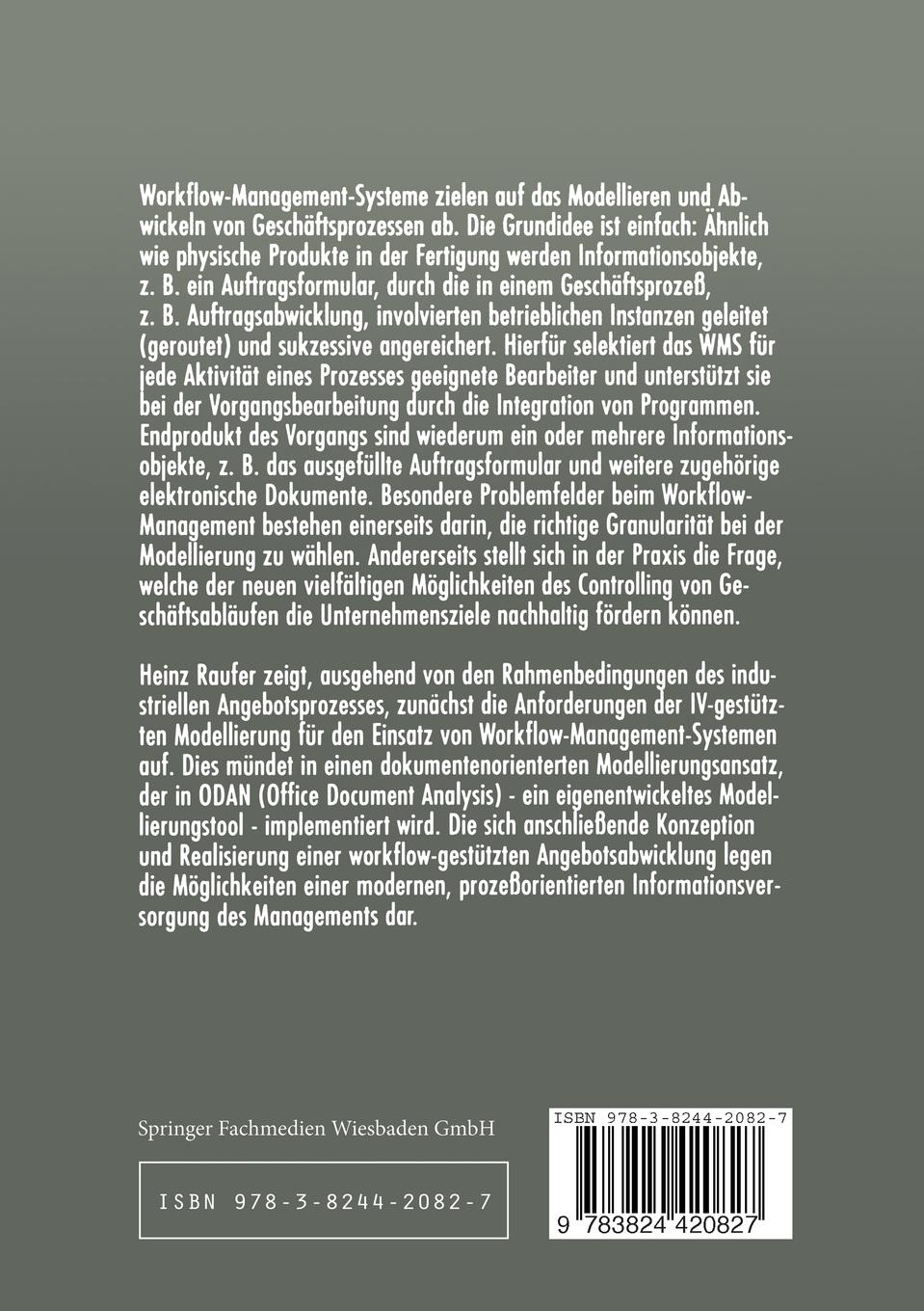 Rückseitencover Dokumentenorientierte Modellierung und Controlling von Geschäftsprozessen