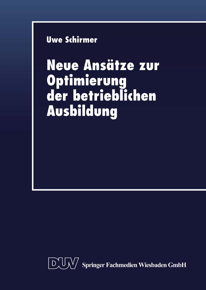Vorderes Coverbild Neue Ansätze zur Optimierung der betrieblichen Ausbildung