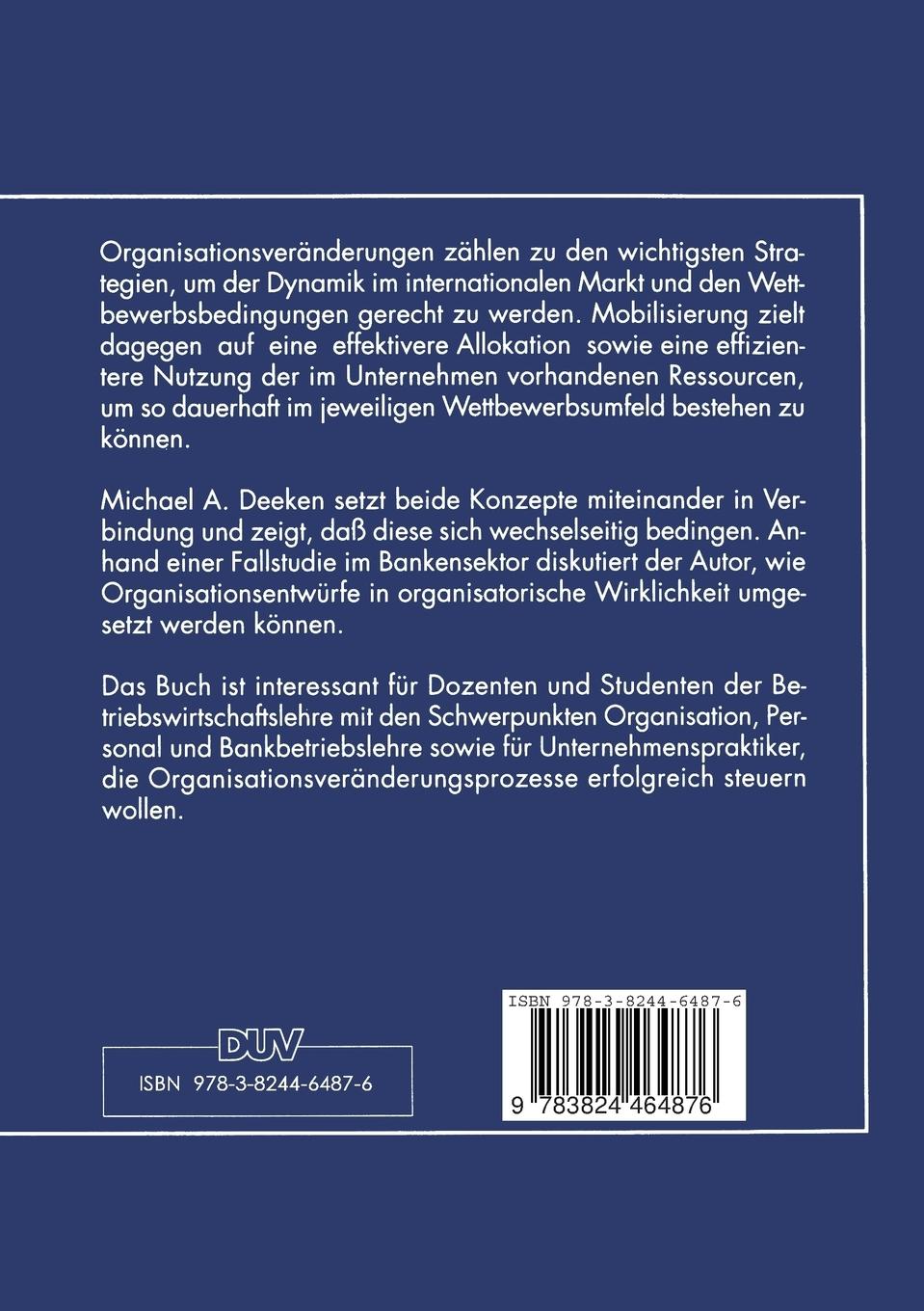 Rückseitencover Organisationsveränderungen und das Konzept der Mobilisierung