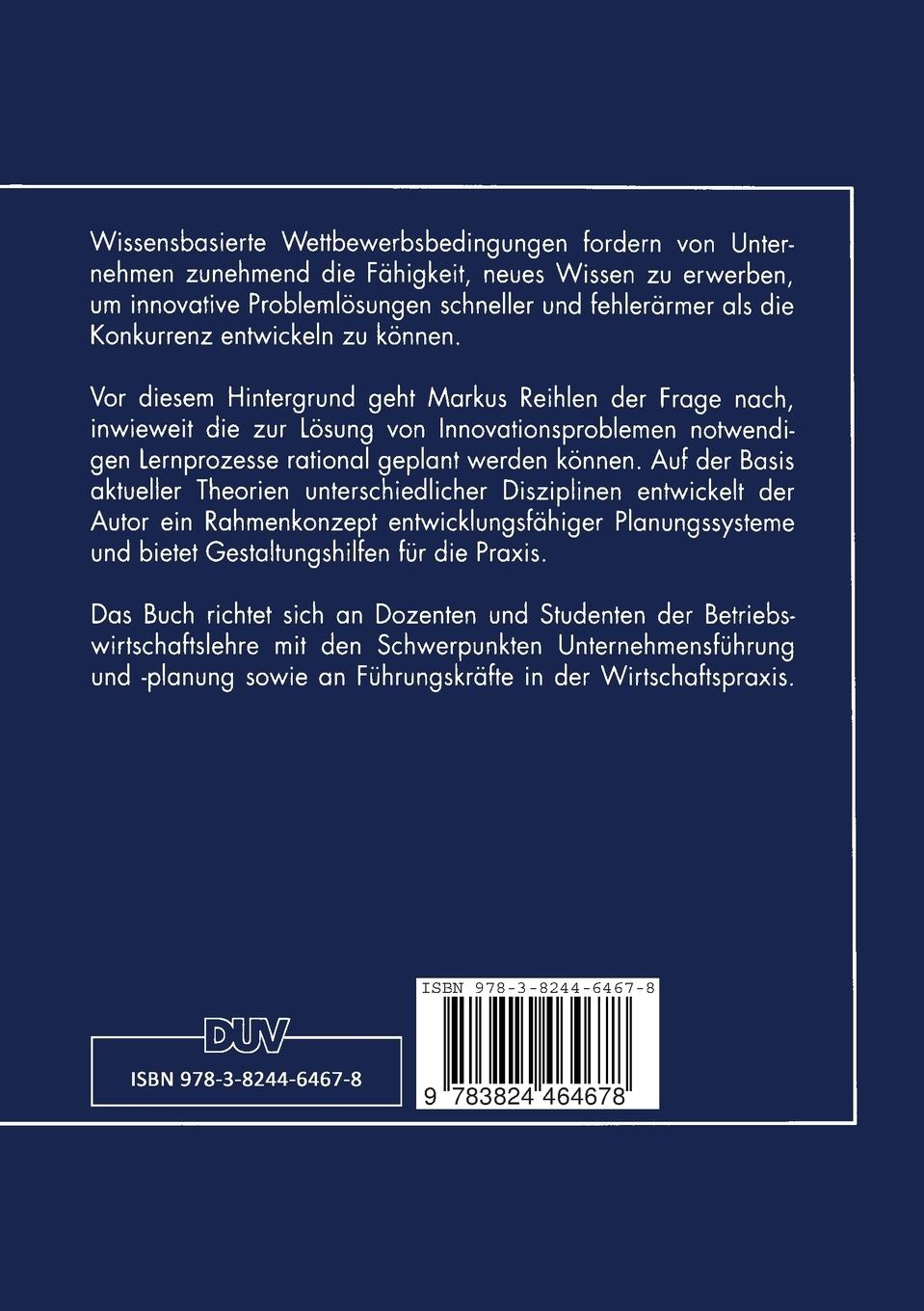 Rückseitencover Entwicklungsfähige Planungssysteme