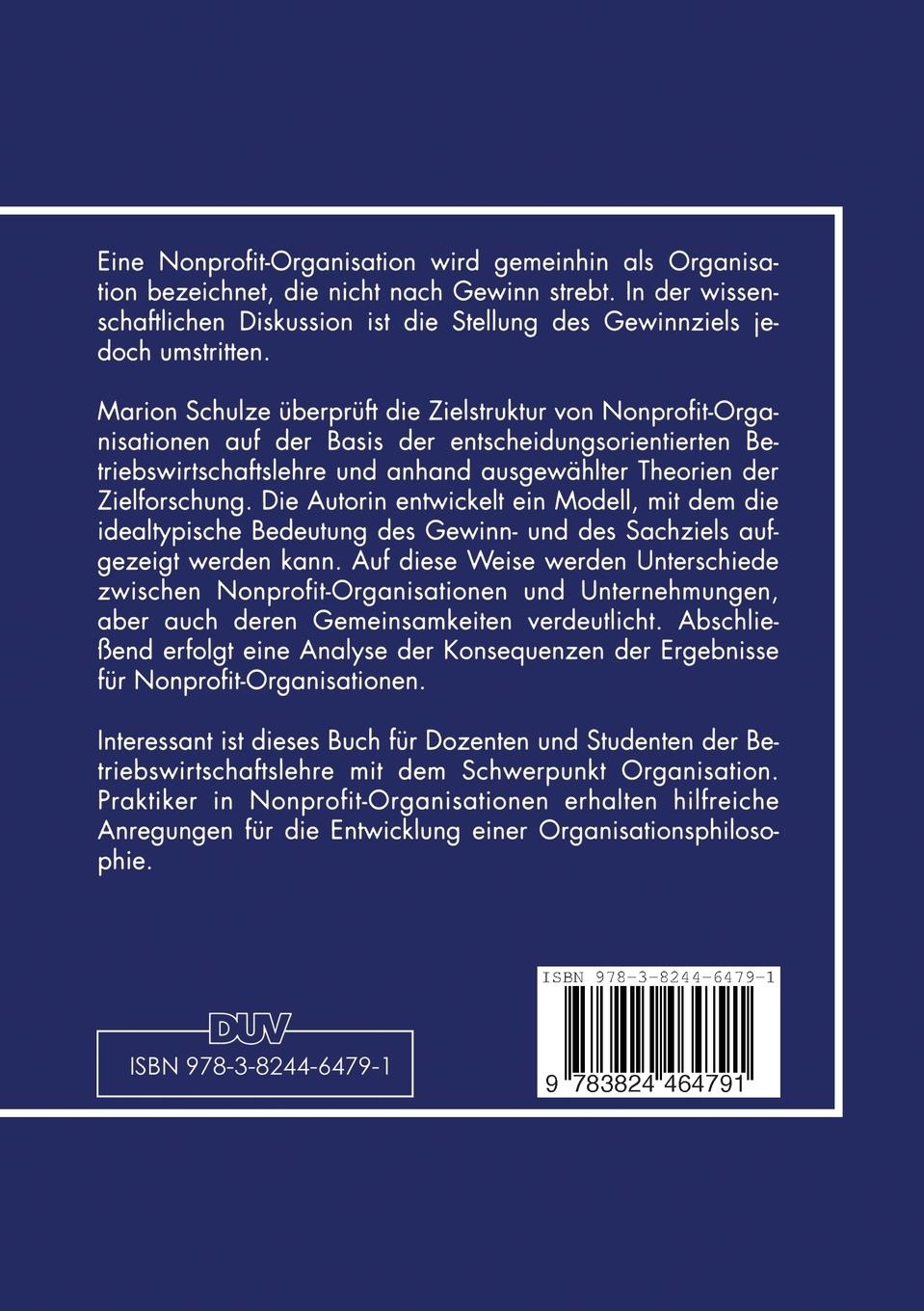 Rückseitencover Profit in der Nonprofit-Organisation