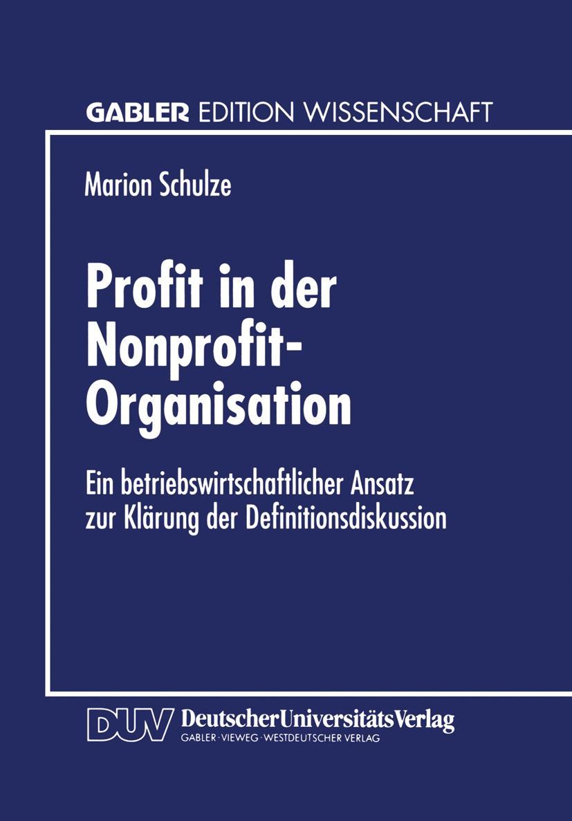 Vorderes Coverbild Profit in der Nonprofit-Organisation