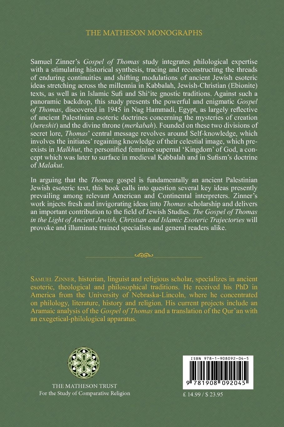 Rückseitencover The Gospel of Thomas
