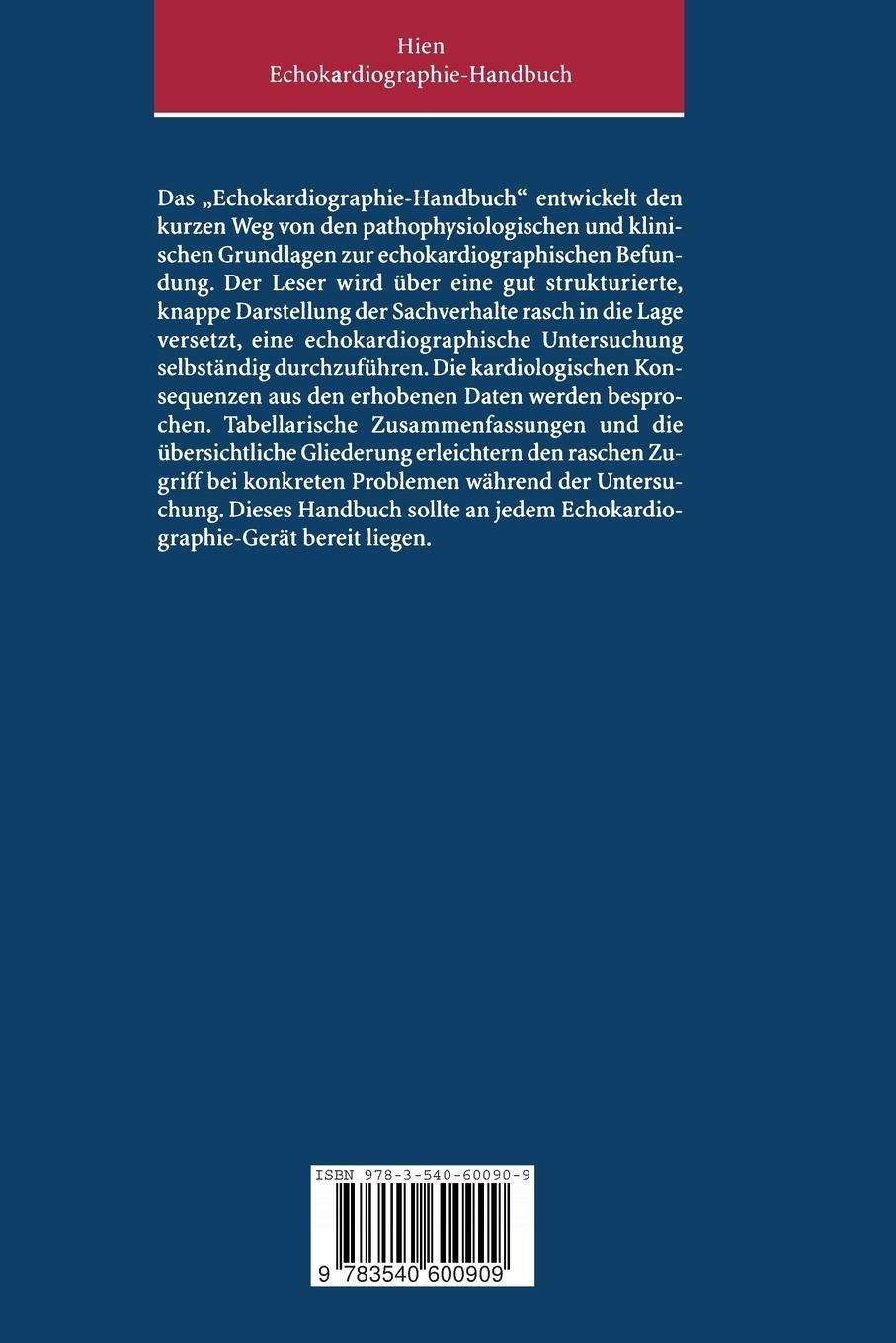 Rückseitencover Echokardiographie-Handbuch