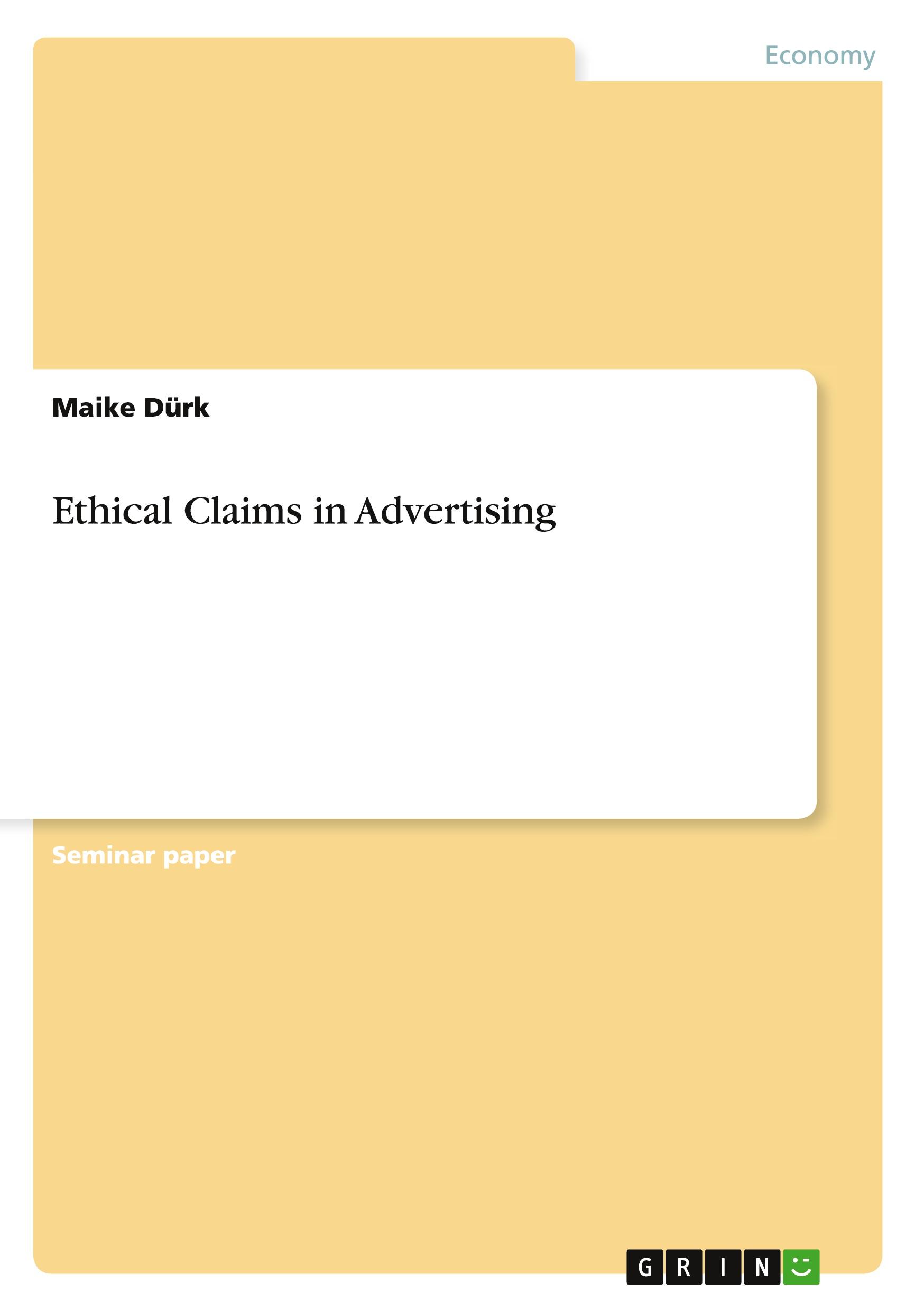 Vorderes Coverbild Ethical Claims in Advertising