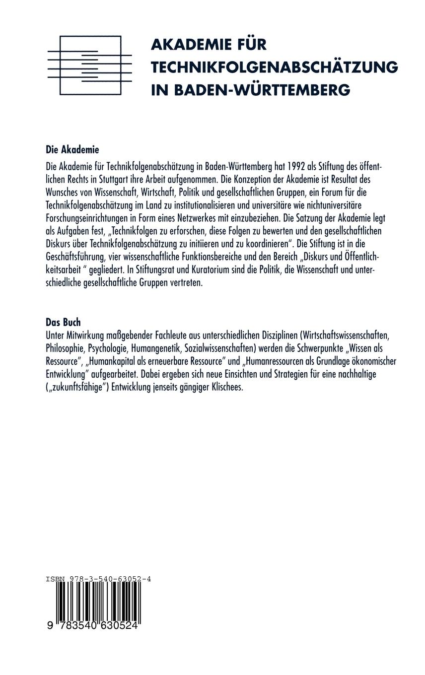 Rückseitencover Humankapital und Wissen