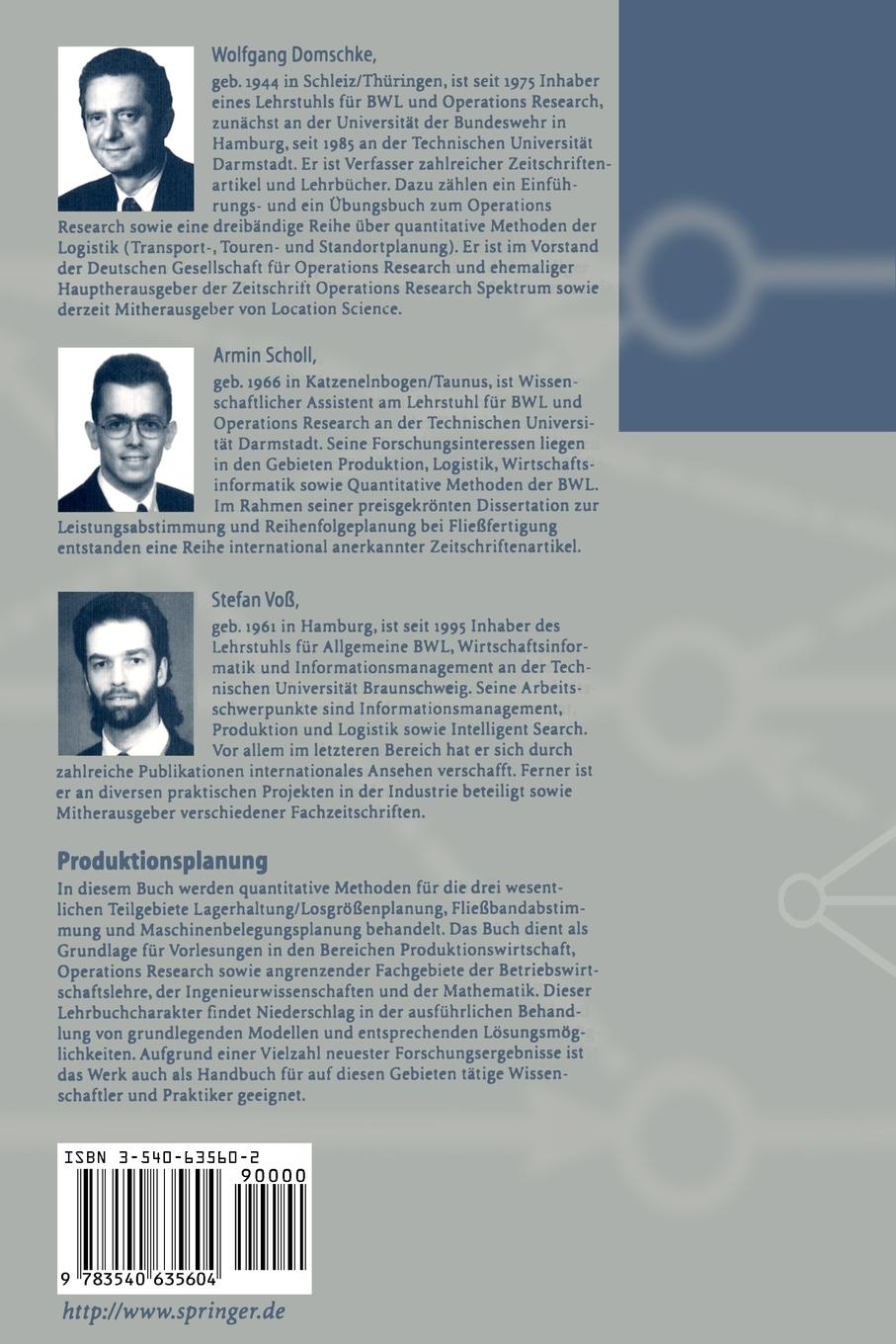 Rückseitencover Produktionsplanung