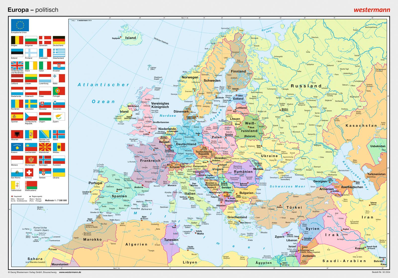 Vorderes Coverbild Posterkarten Geographie: Europa: politisch