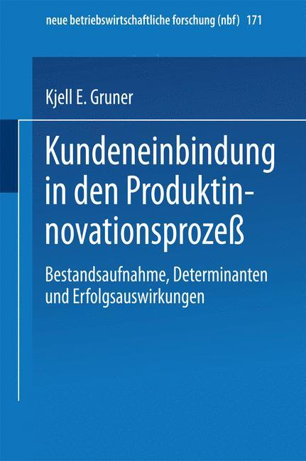 Vorderes Coverbild Kundeneinbindung in den Produktinnovationsprozeß