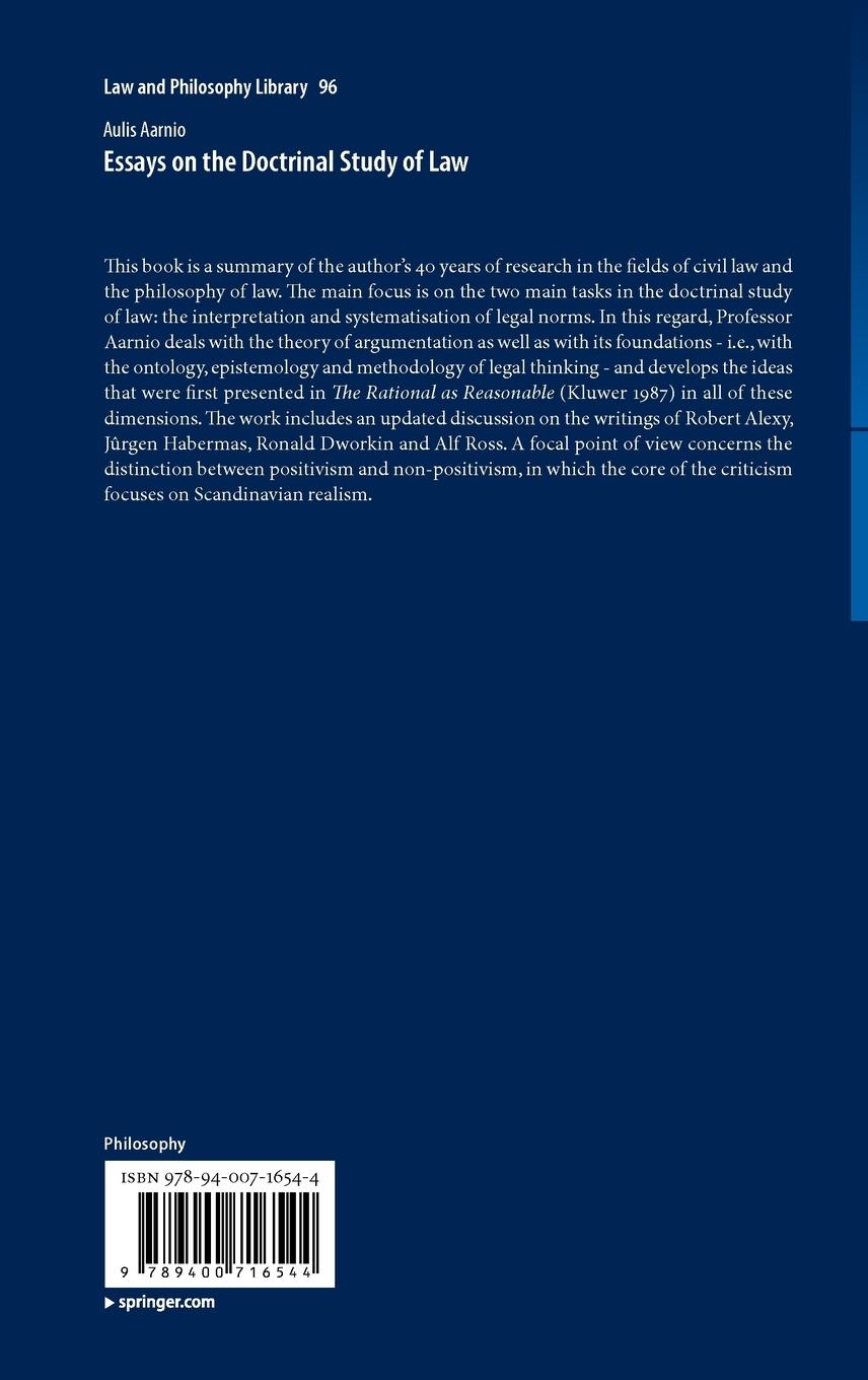 Rückseitencover Essays on the Doctrinal Study of Law