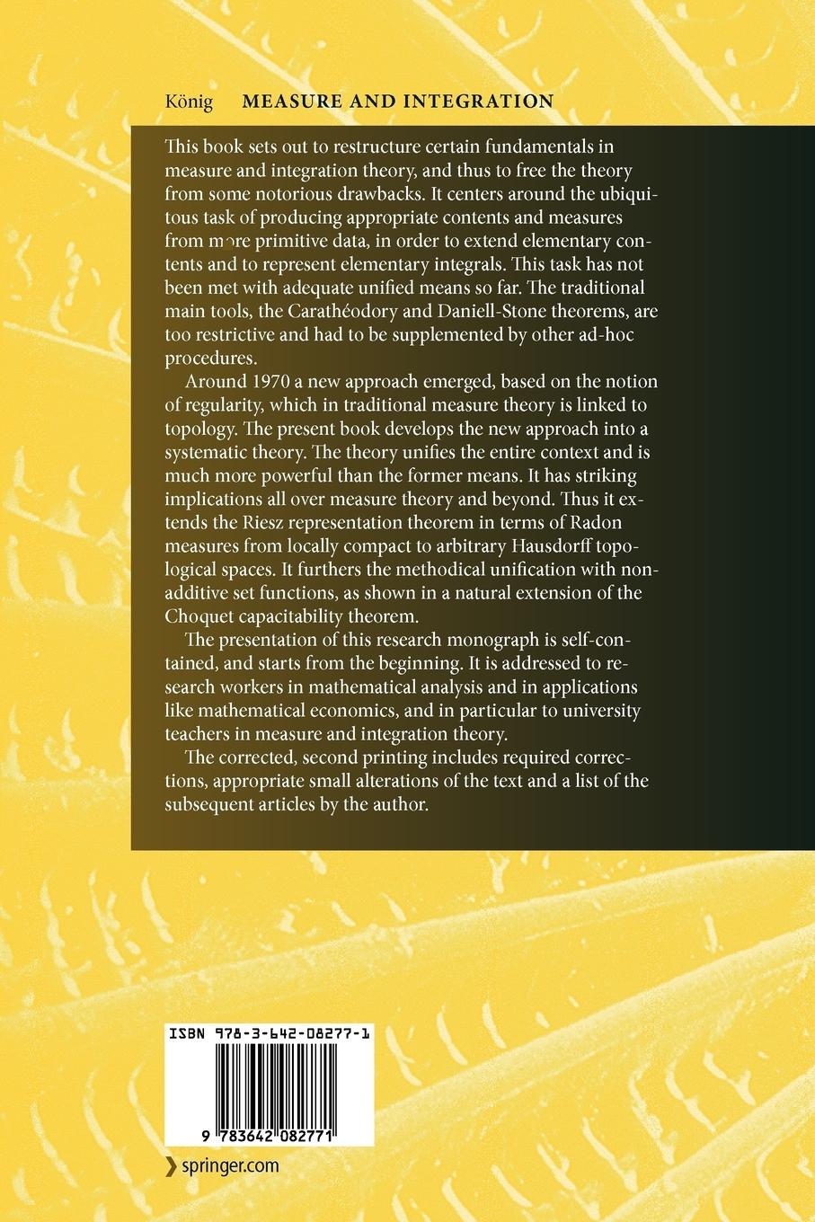 Rückseitencover Measure and Integration