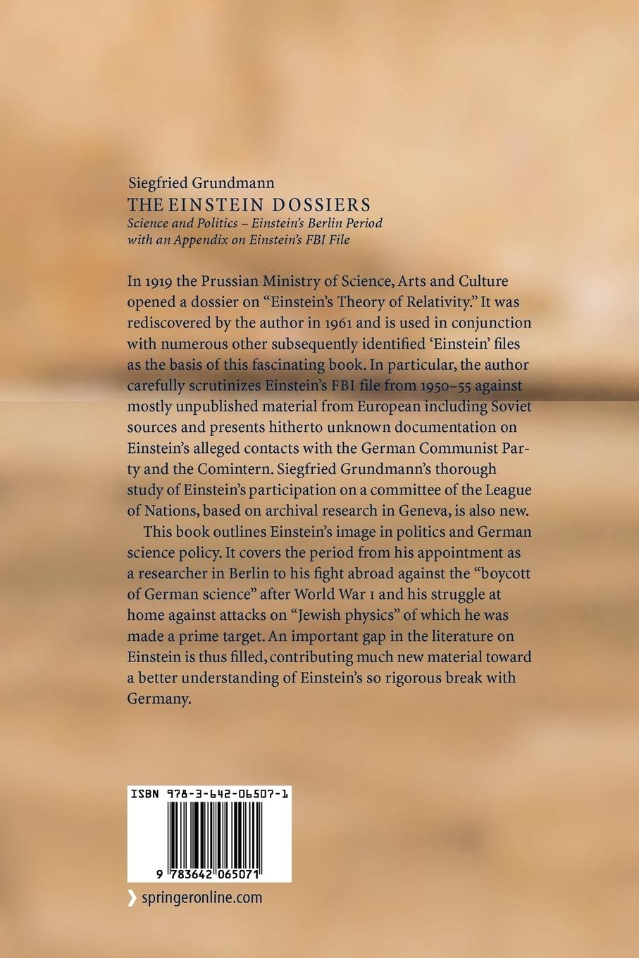 Rückseitencover The Einstein Dossiers