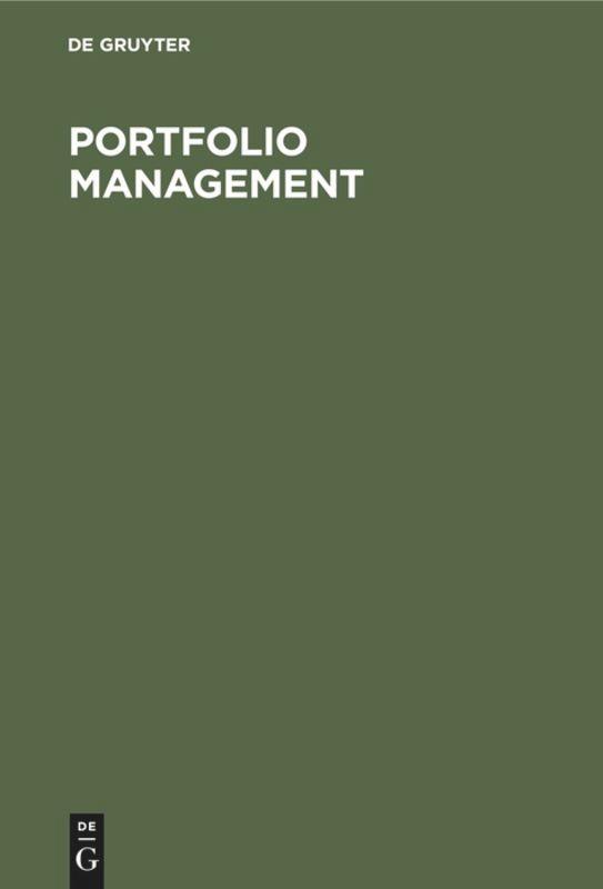 Vorderes Coverbild Portfolio Management