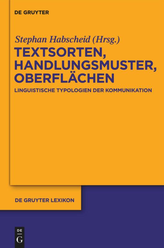 Vorderes Coverbild Textsorten, Handlungsmuster, Oberflächen