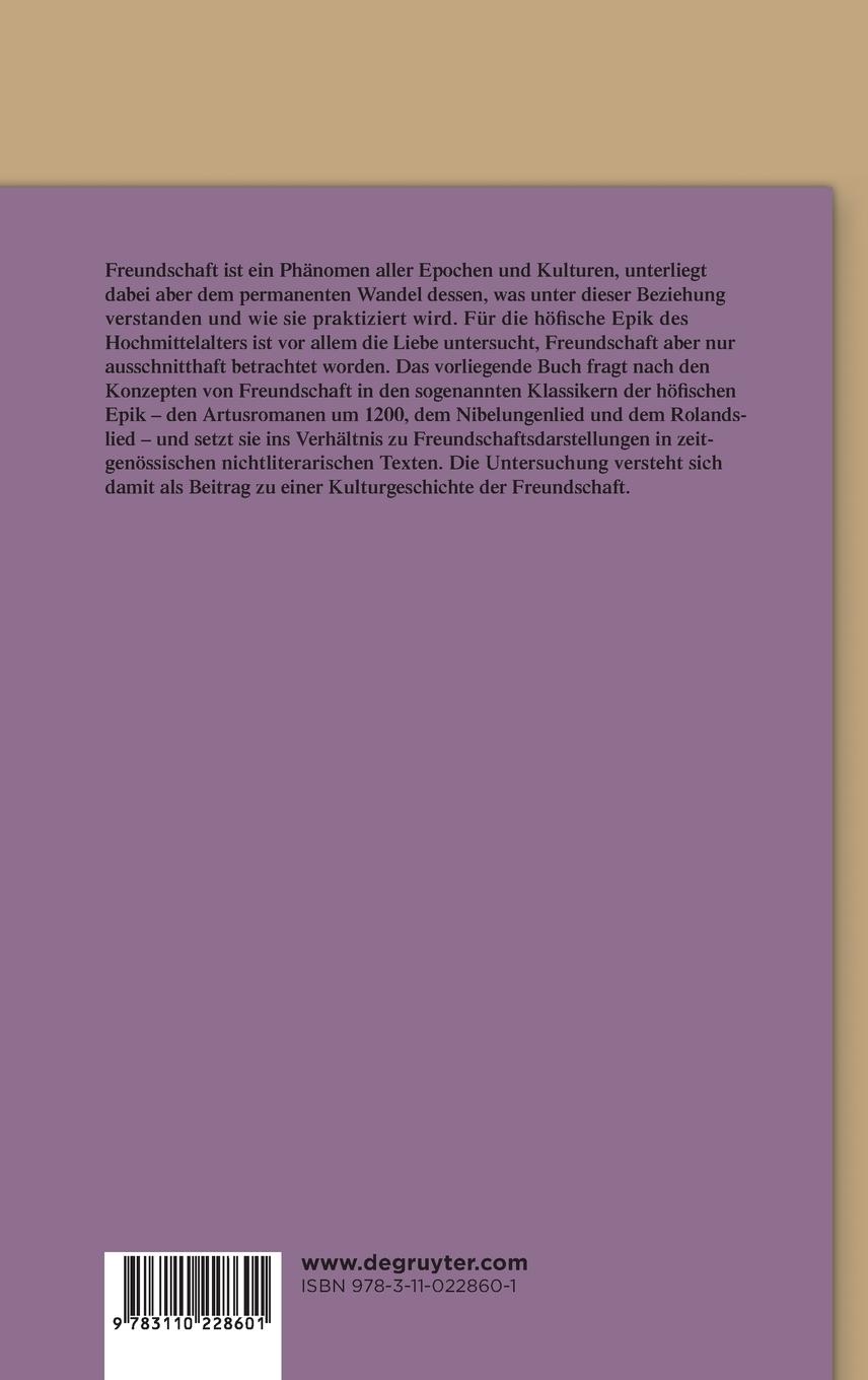 Rückseitencover Freundschaft in der höfischen Epik um 1200