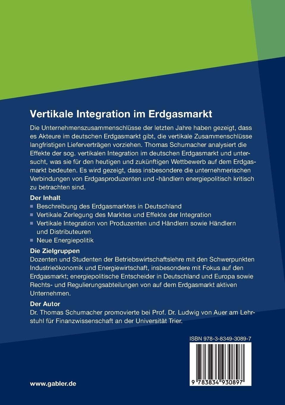 Rückseitencover Vertikale Integration im Erdgasmarkt