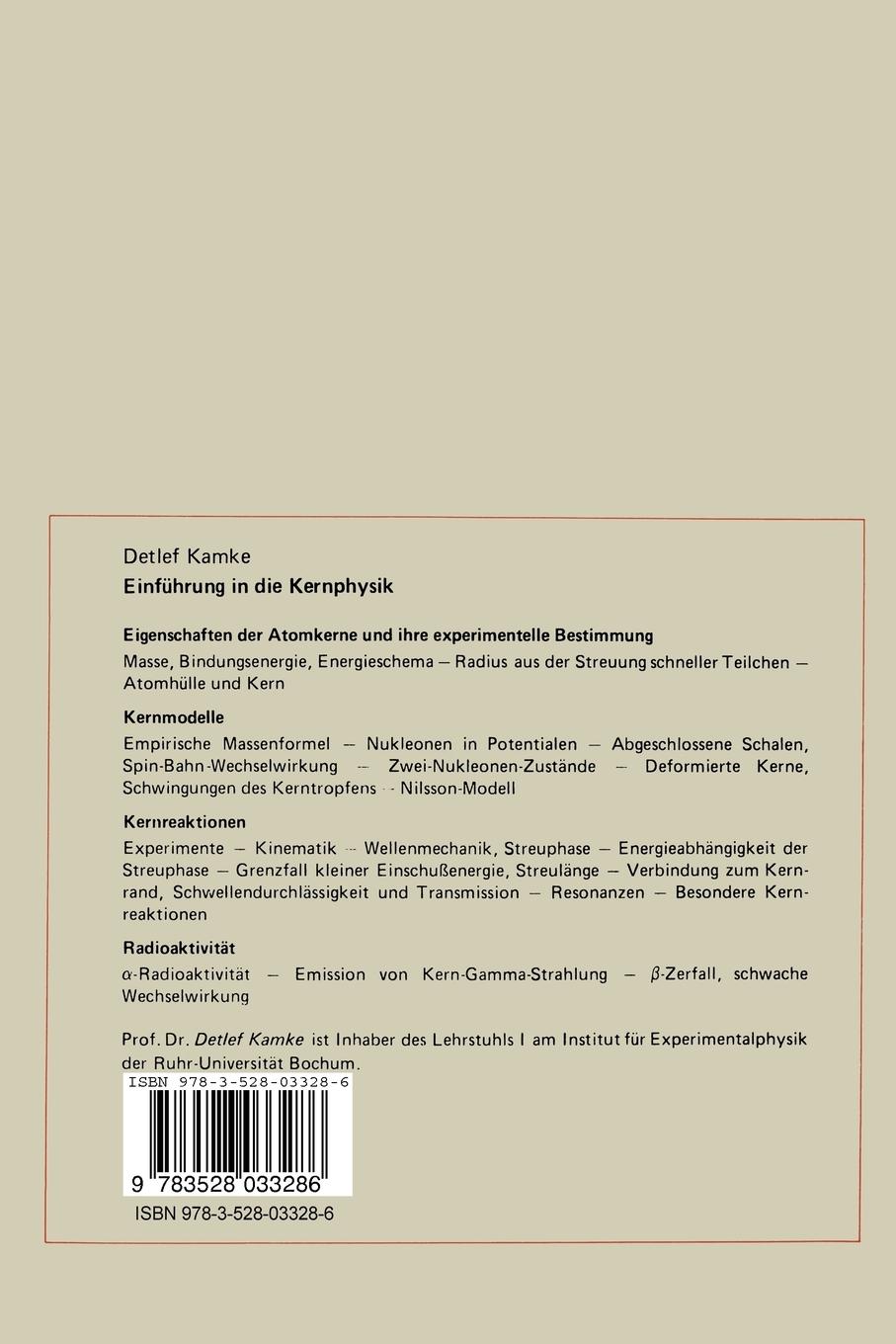 Rückseitencover Einführung in die Kernphysik