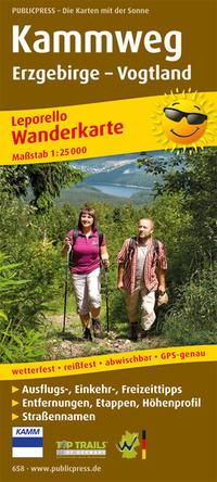 Vorderes Coverbild Kammweg Erzgebirge - Vogtland 1 : 25 000 Wanderkarte