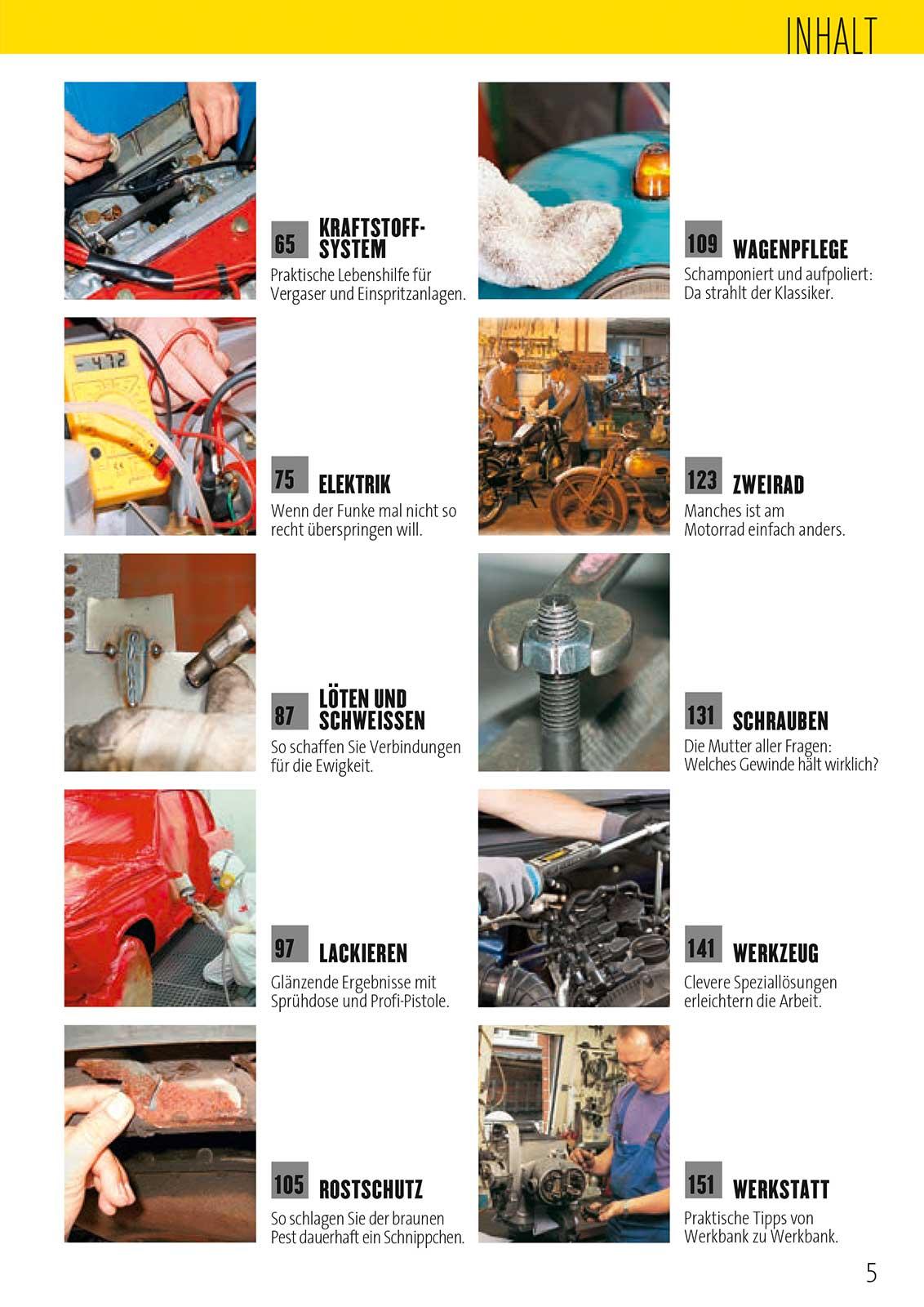Beispielinhalt (Bild) Praxishandbuch Tipps und Tricks für Oldtimer-Fahrer
