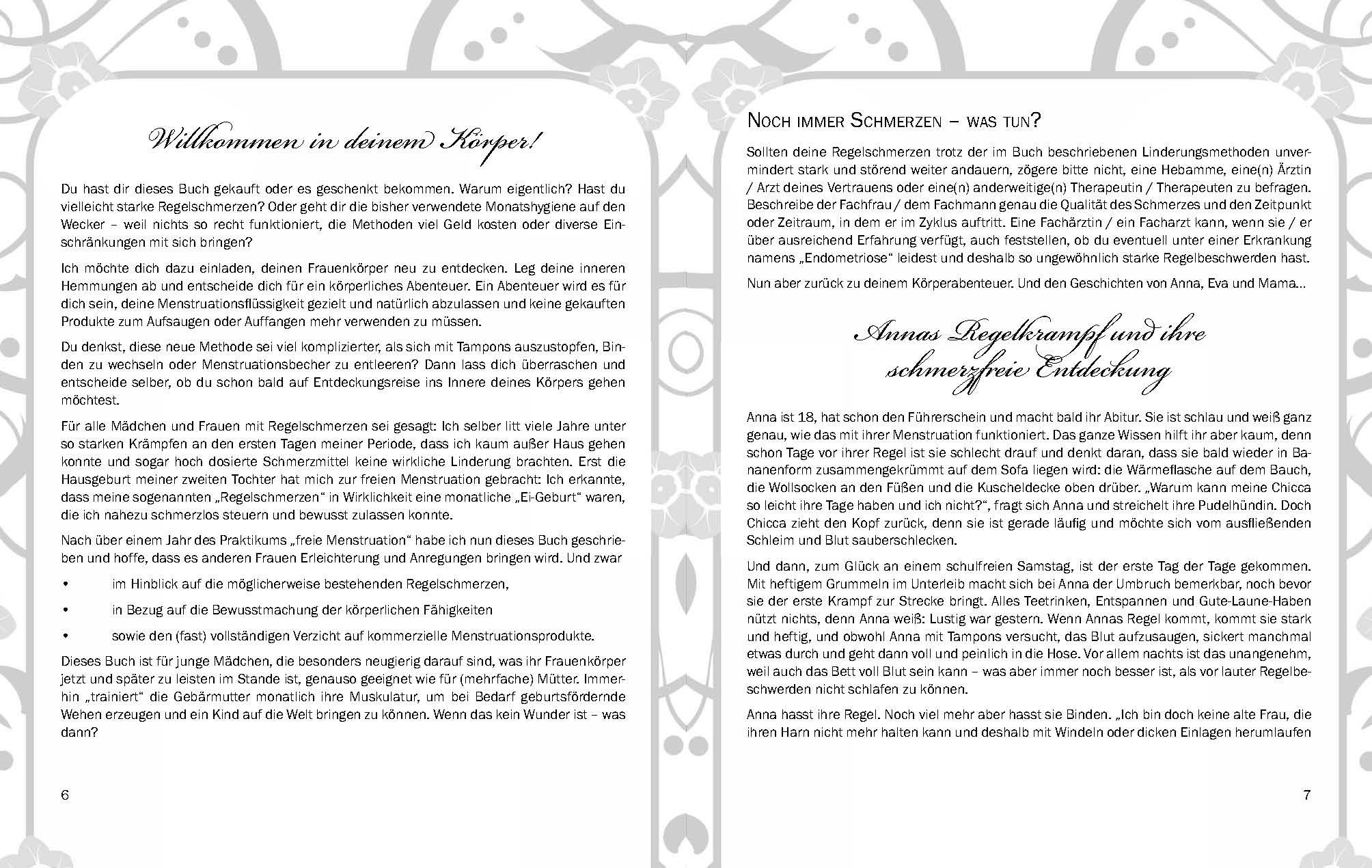 Beispielinhalt (Bild) Regelschmerz ade! Die freie Menstruation: Methode ohne Binden, Tampons und Co