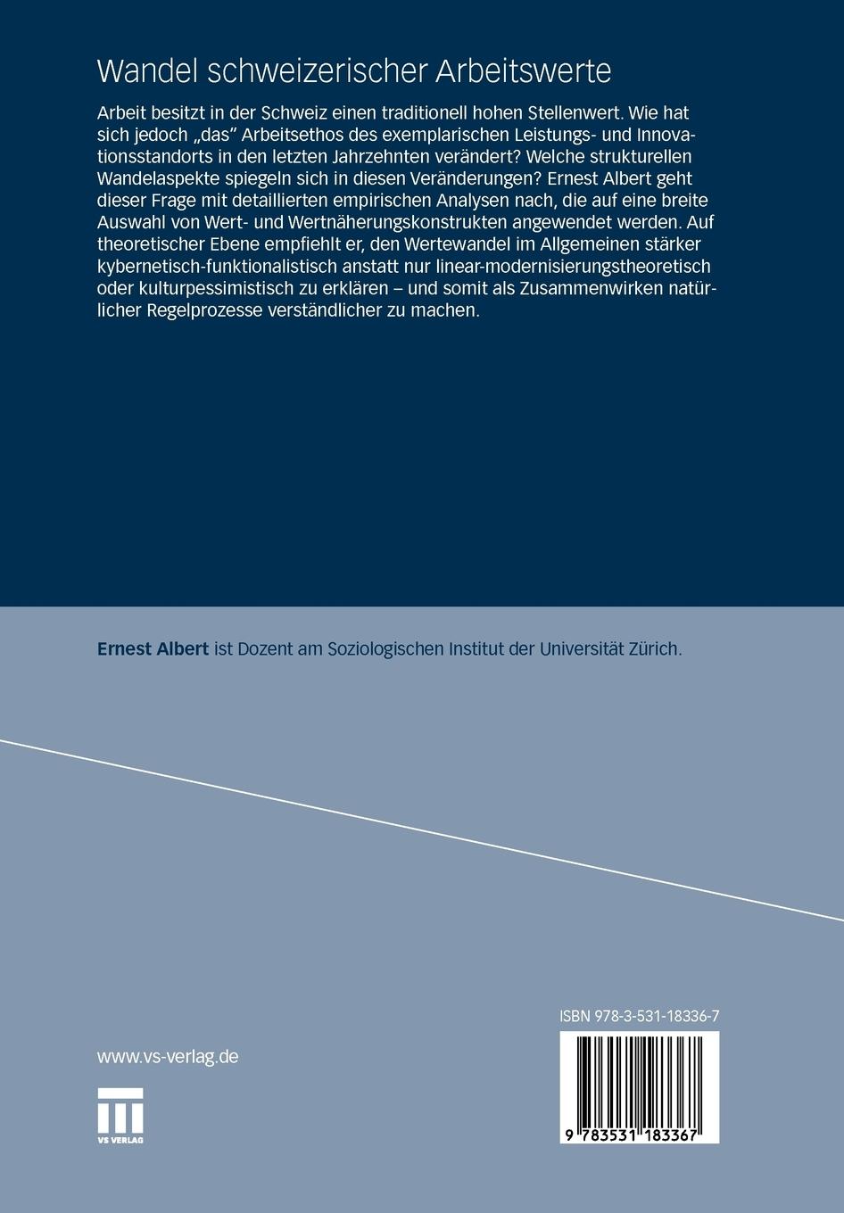 Rückseitencover Wandel schweizerischer Arbeitswerte