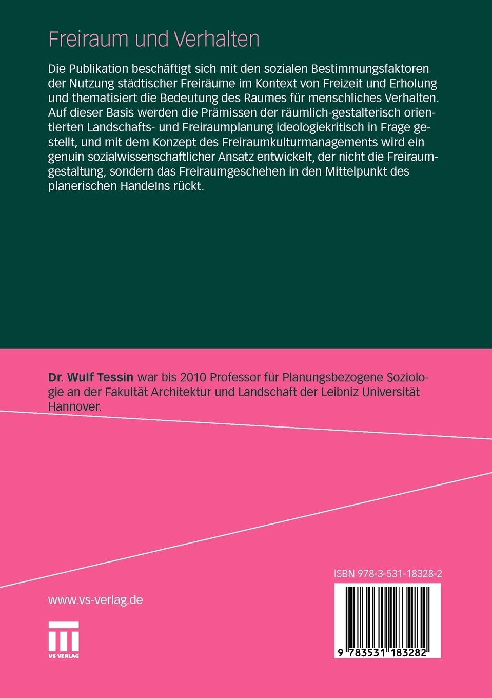 Rückseitencover Freiraum und Verhalten