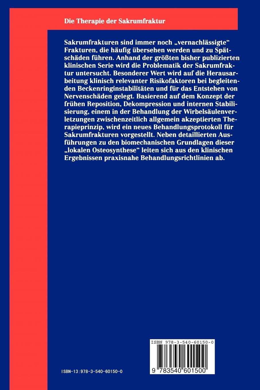 Rückseitencover Die Therapie der Sakrumfraktur