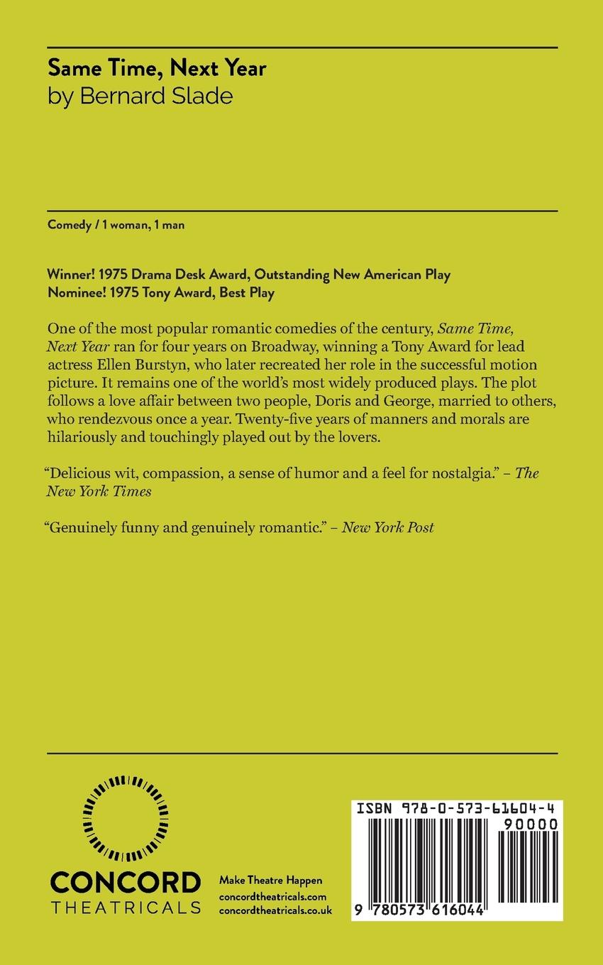 Rückseitencover Same Time, Next Year