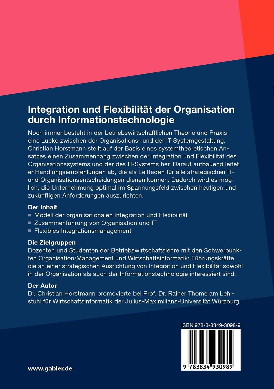 Rückseitencover Integration und Flexibilität der Organisation durch Informationstechnologie