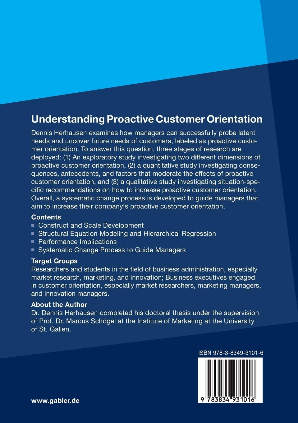 Rückseitencover Understanding Proactive Customer Orientation
