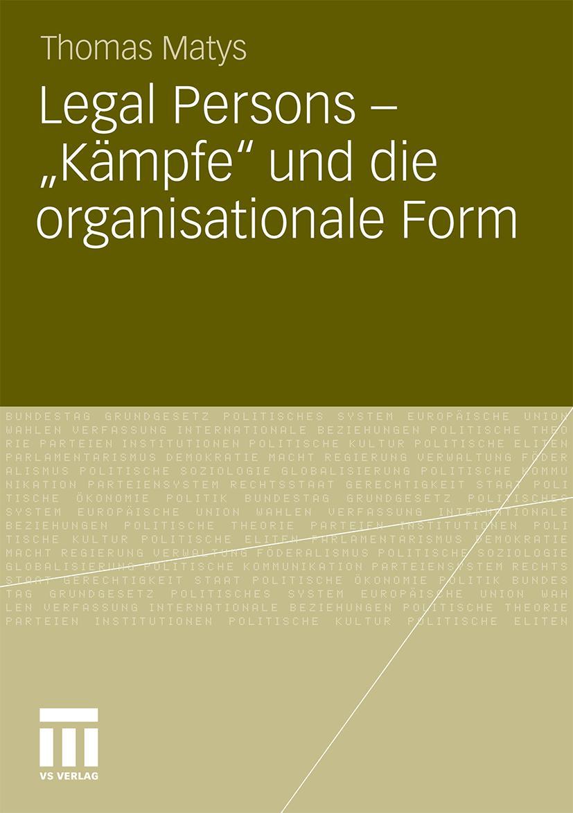 Vorderes Coverbild Legal Persons - "Kämpfe" und die organisationale Form