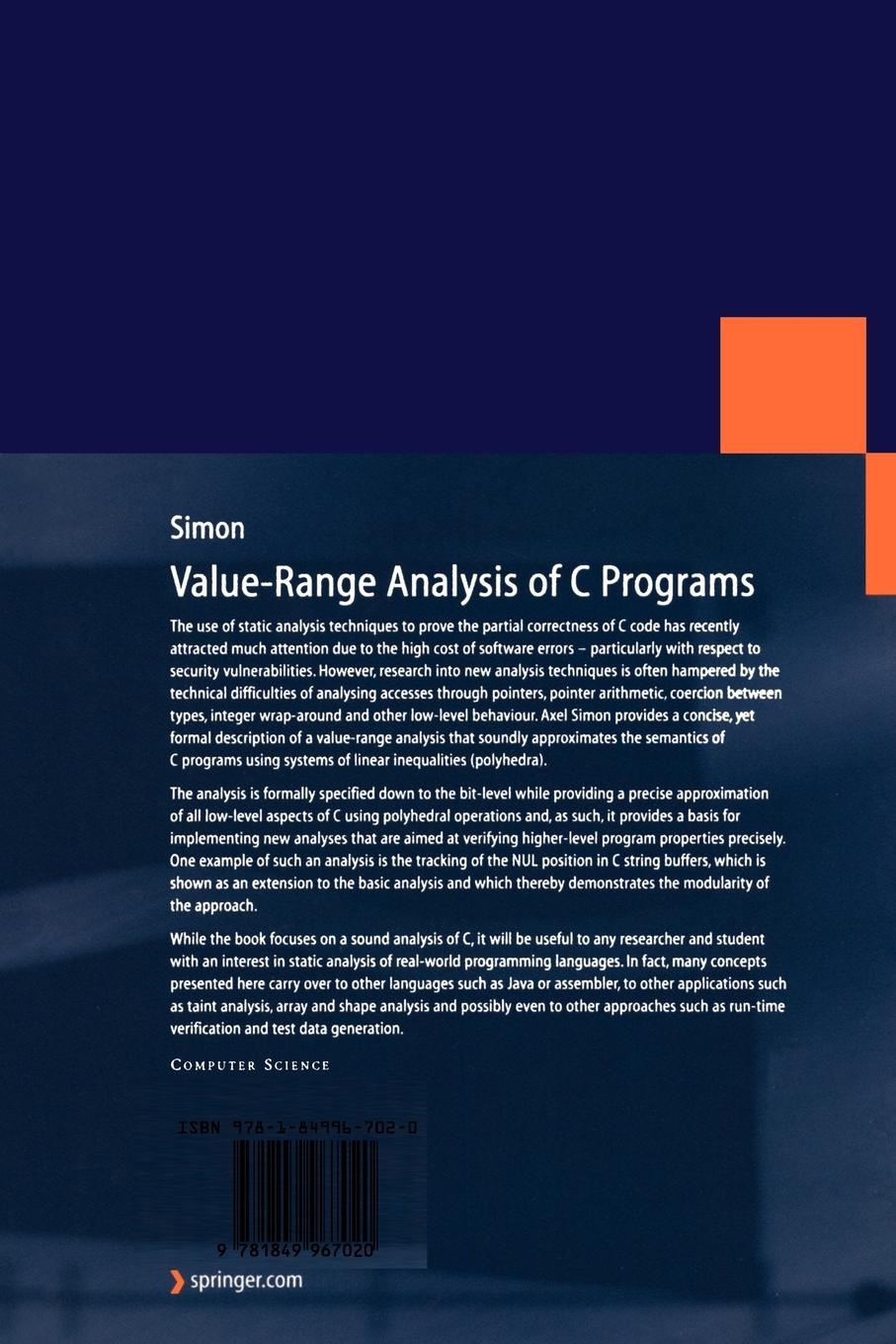 Rückseitencover Value-Range Analysis of C Programs