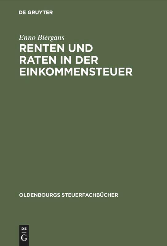 Vorderes Coverbild Renten und Raten in der Einkommensteuer