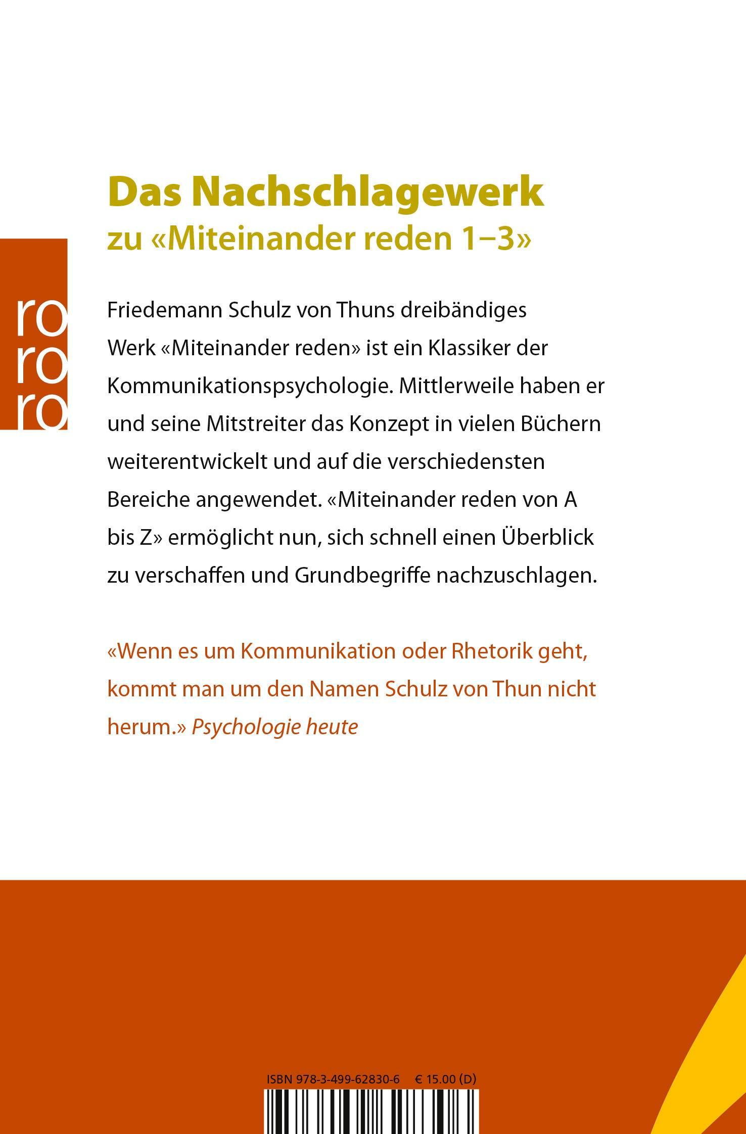 Rückseitencover Miteinander reden von A bis Z