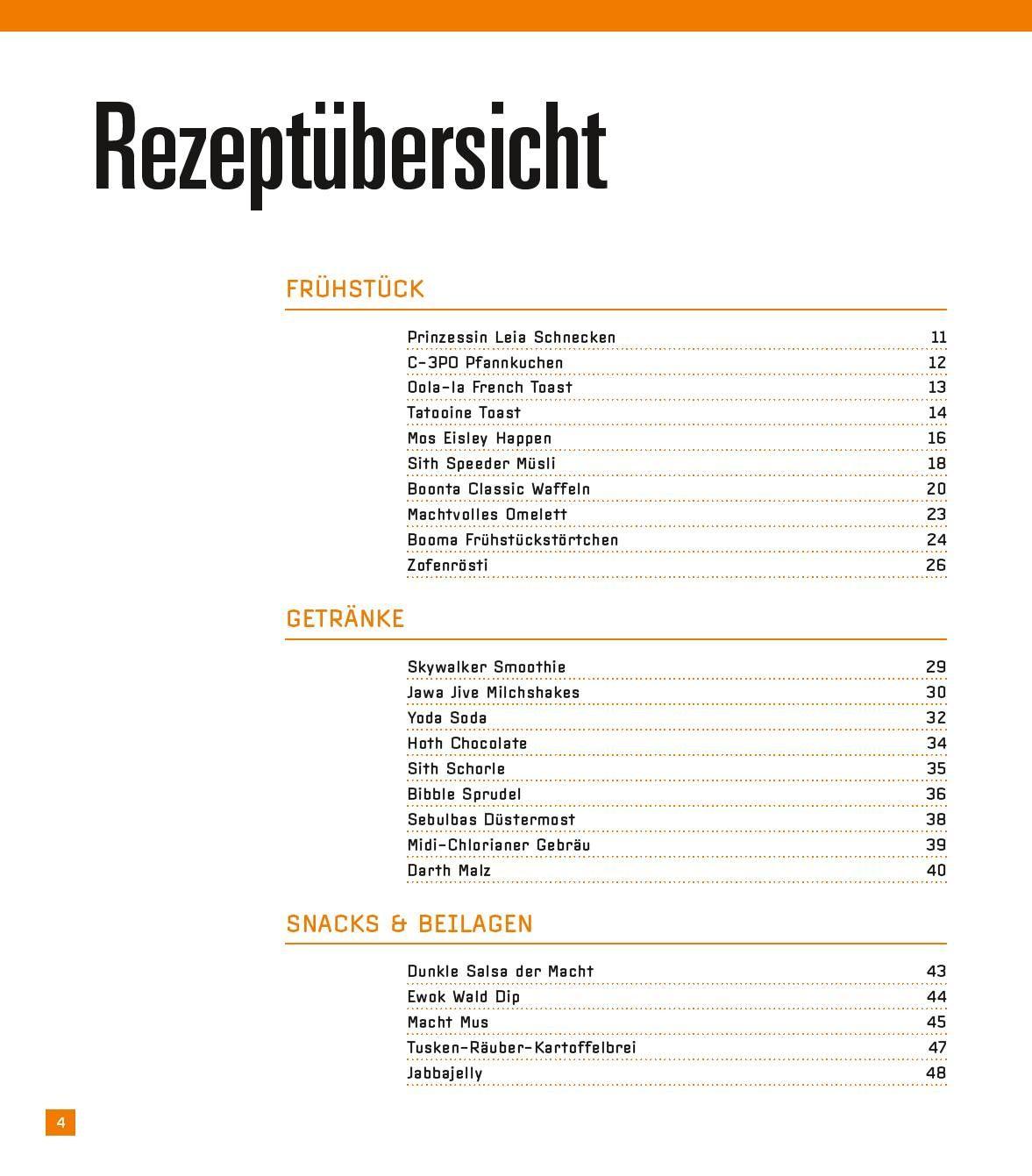 Beispielinhalt (Bild) Das STAR WARS Kochbuch