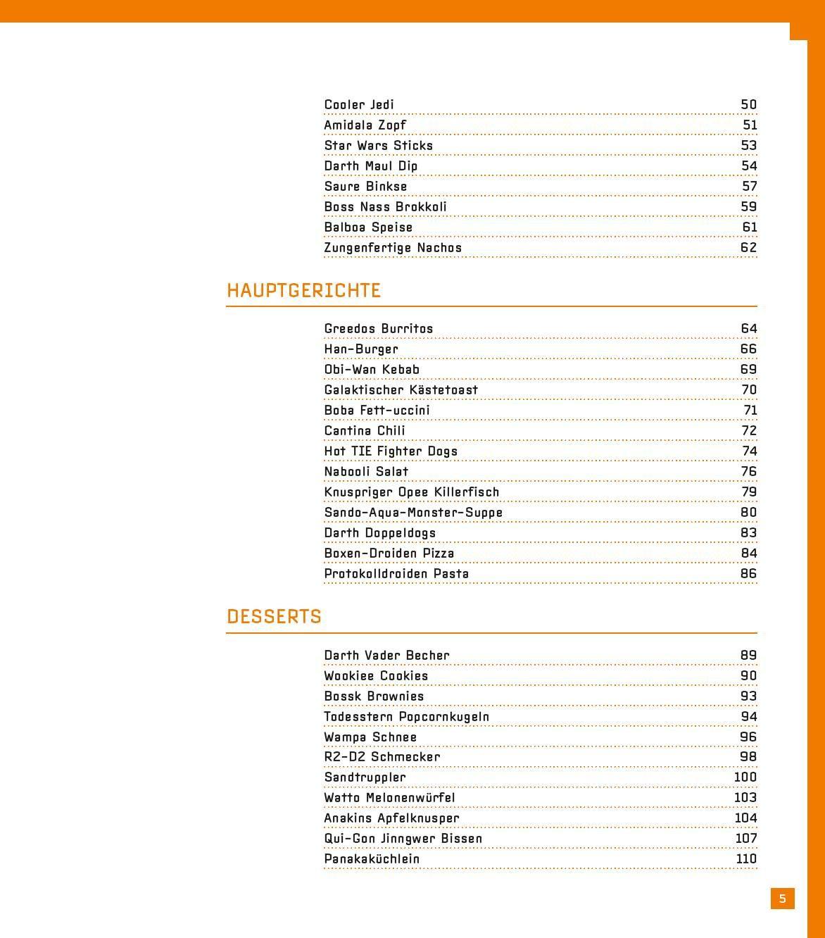 Beispielinhalt (Bild) Das STAR WARS Kochbuch