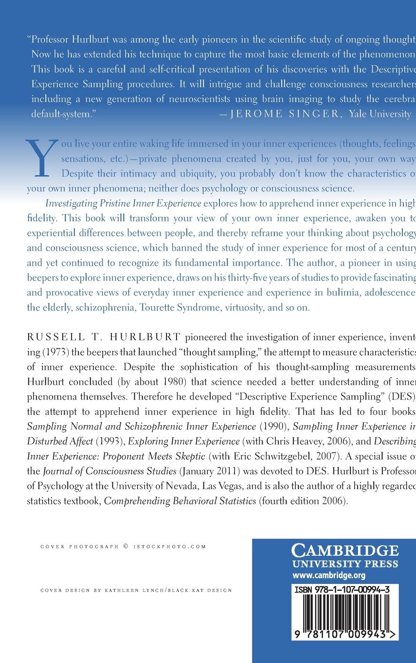Rückseitencover Investigating Pristine Inner Experience