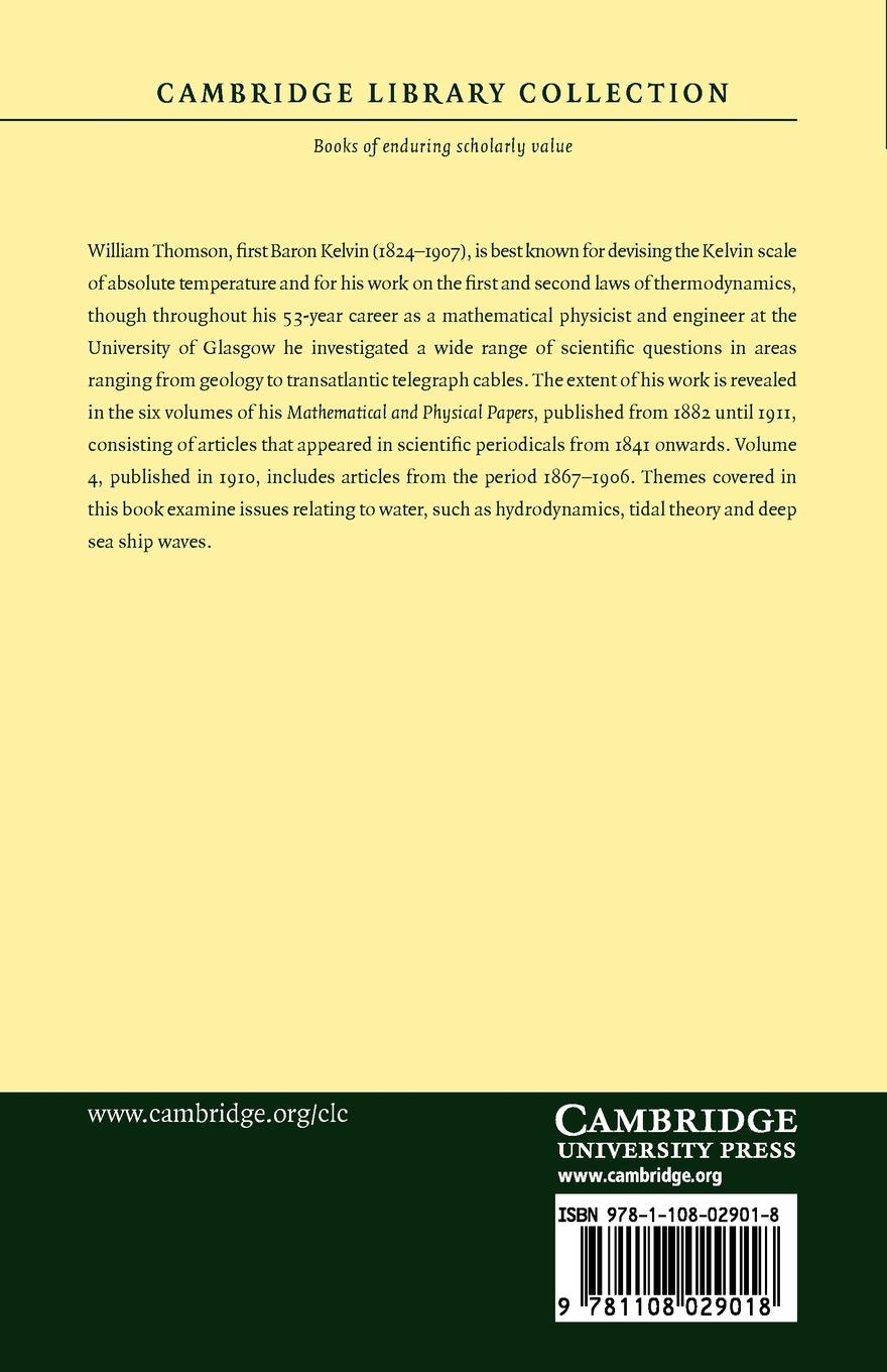 Rückseitencover Mathematical and Physical Papers - Volume 4