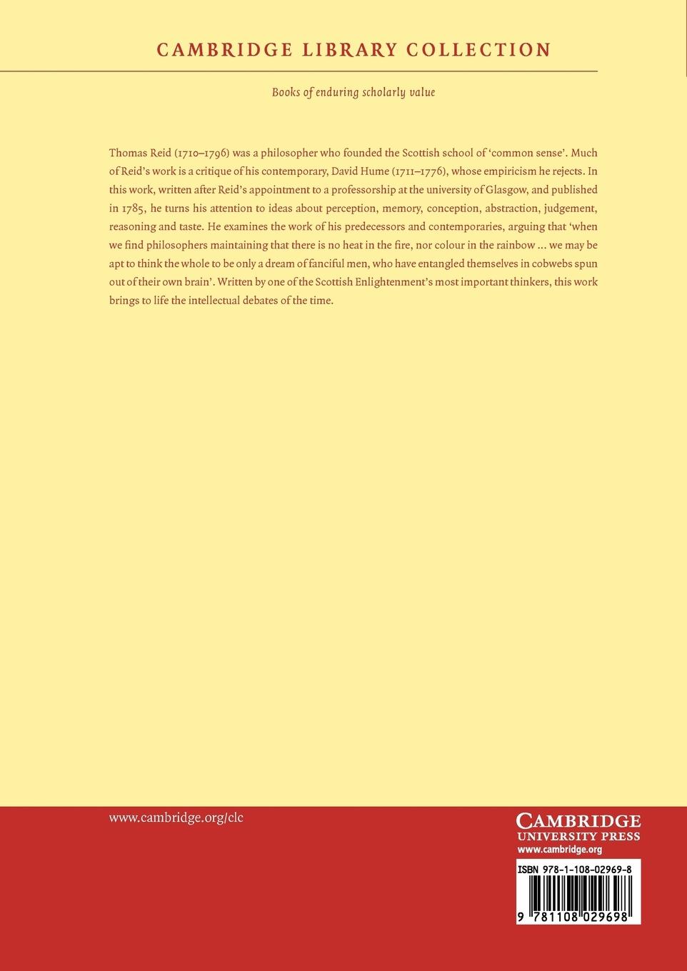 Rückseitencover Essays on the Intellectual Powers of Man