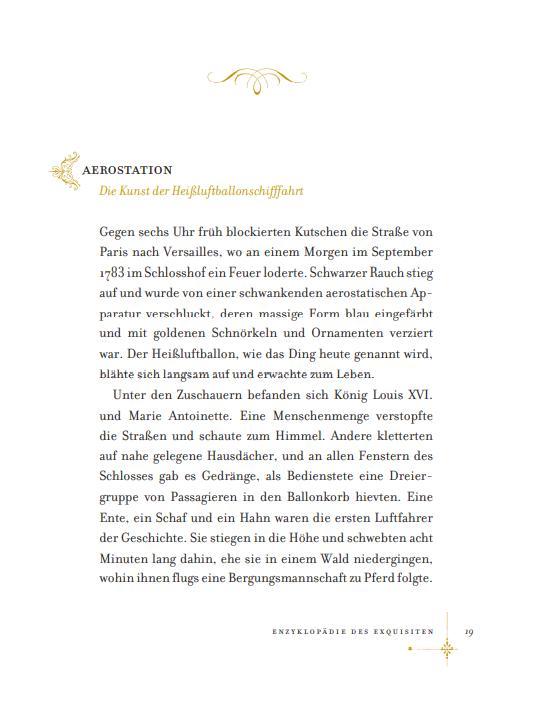 Beispielinhalt (Bild) Enzyklopädie des Exquisiten