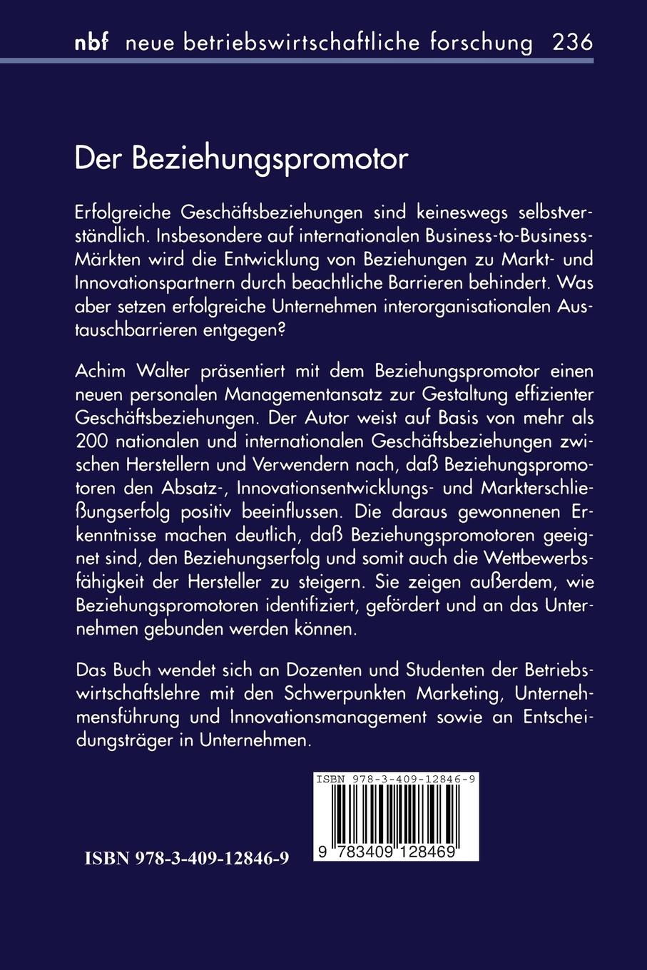 Rückseitencover Der Beziehungspromotor