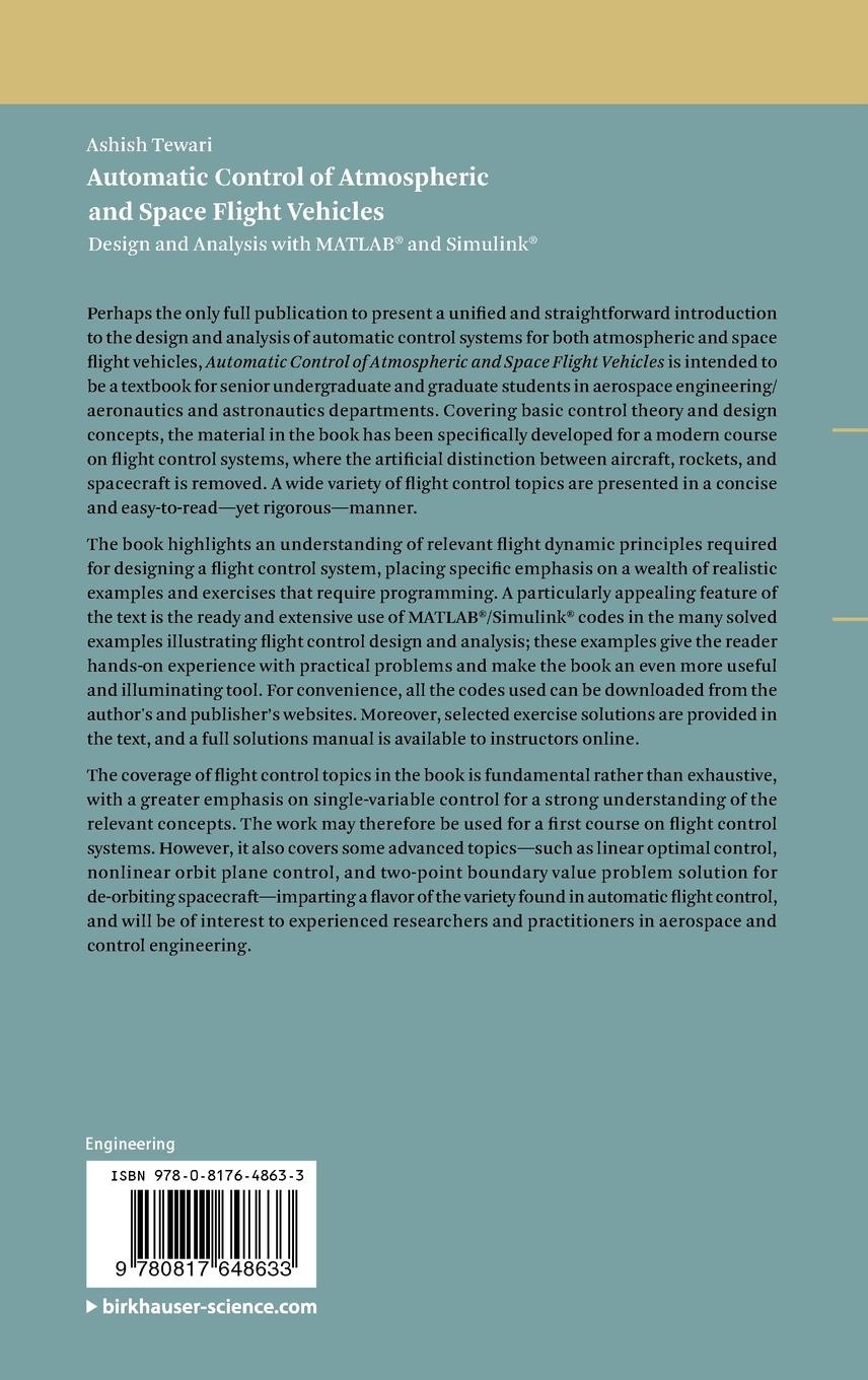 Rückseitencover Automatic Control of Atmospheric and Space Flight Vehicles