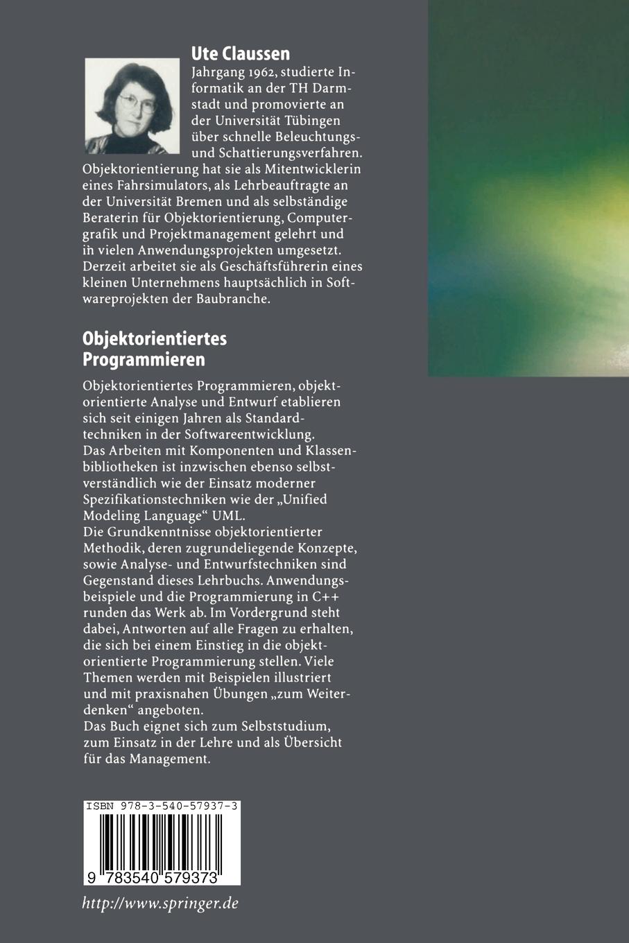 Rückseitencover Objektorientiertes Programmieren