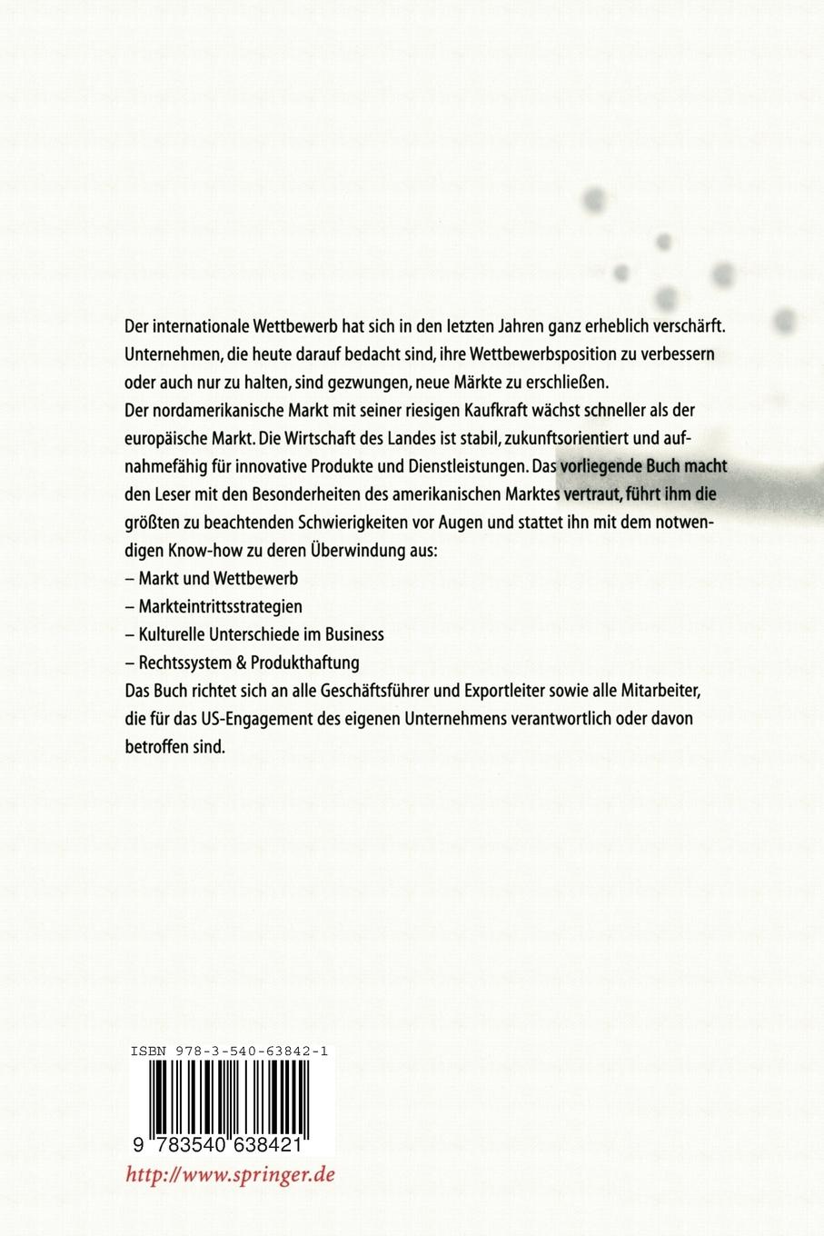 Rückseitencover Amerikageschäfte mit Erfolg