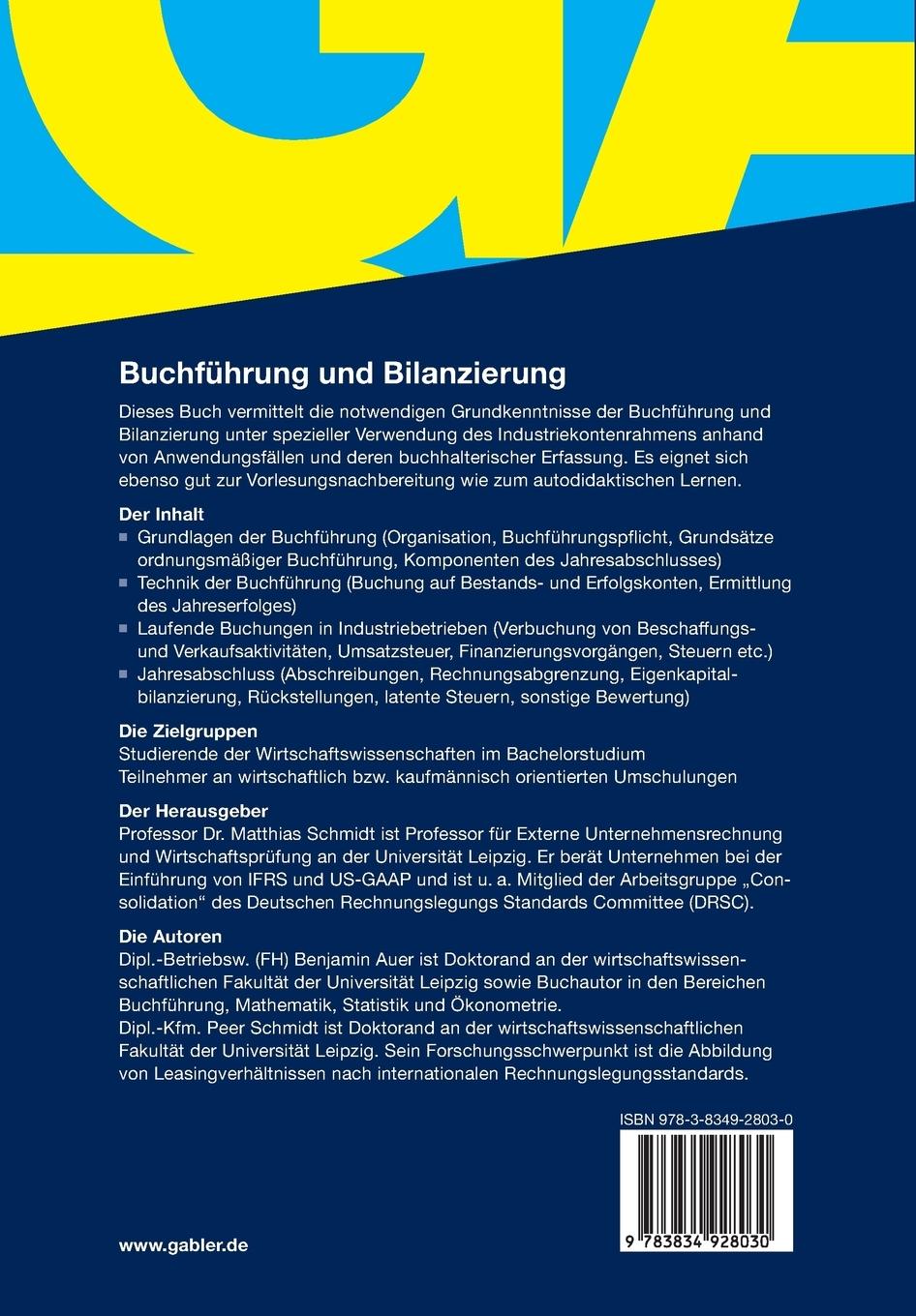 Rückseitencover Buchführung und Bilanzierung