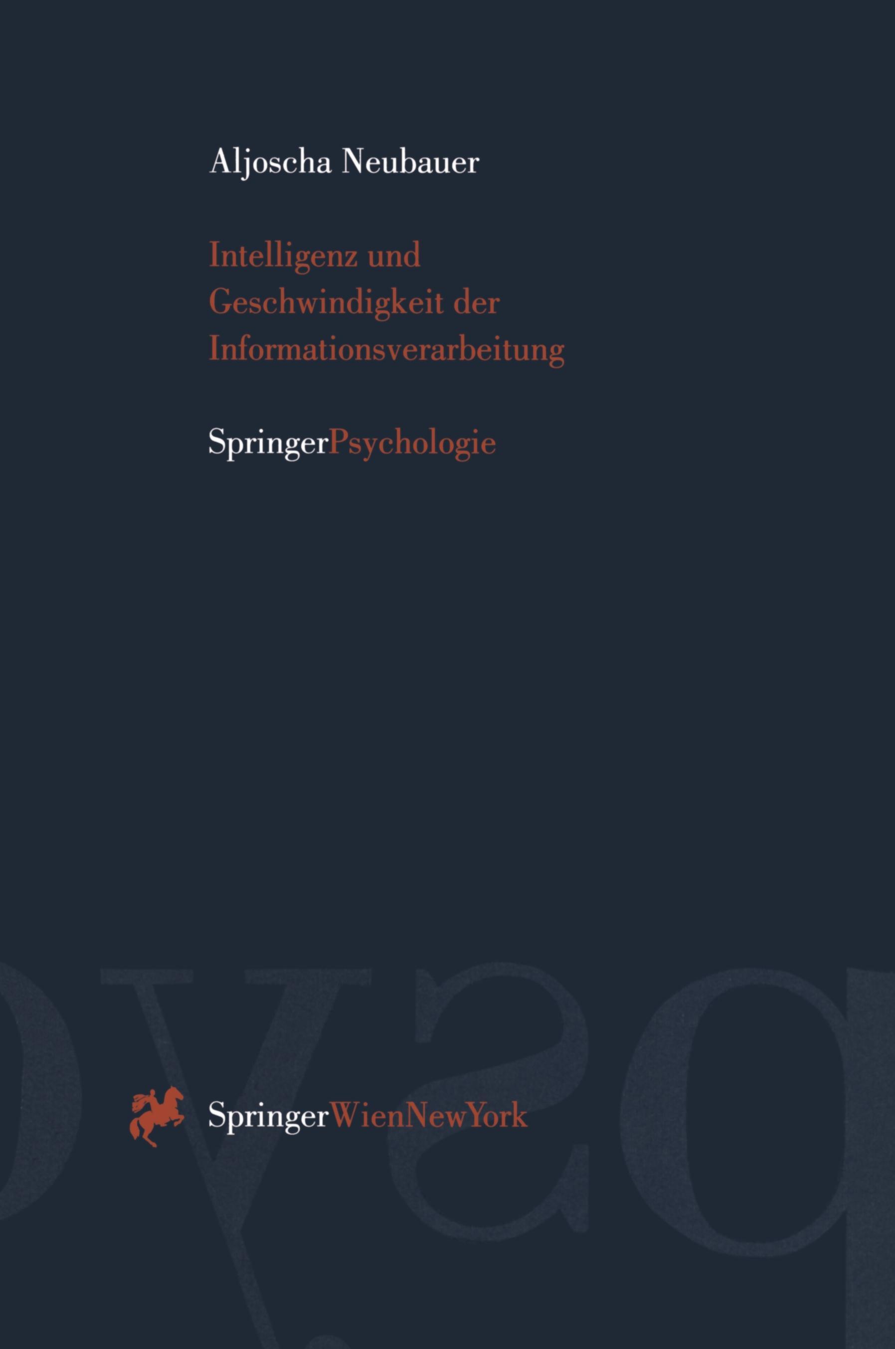 Vorderes Coverbild Intelligenz und Geschwindigkeit der Informationsverarbeitung