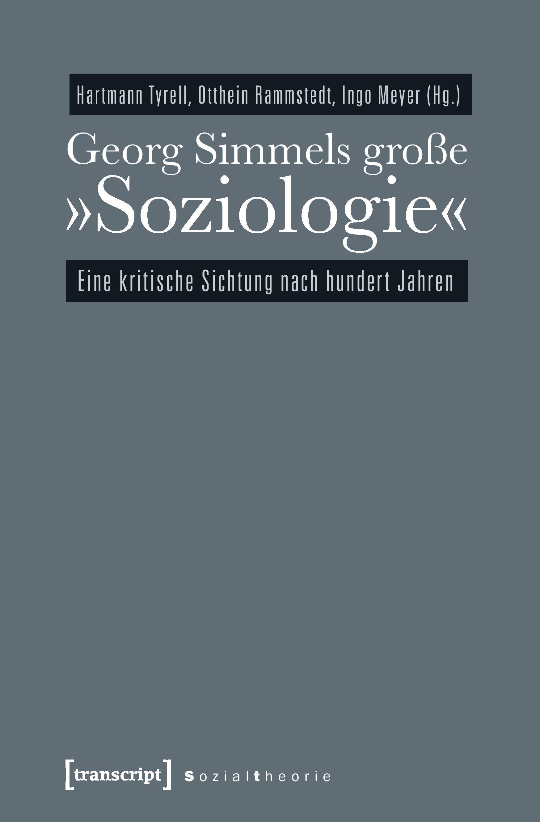Vorderes Coverbild Georg Simmels große »Soziologie«