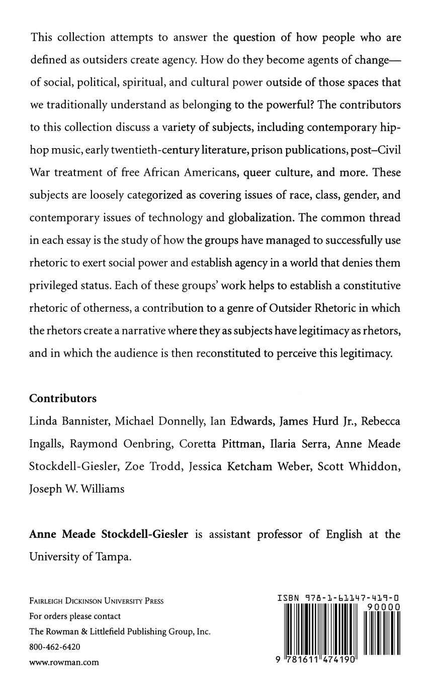 Rückseitencover Agency in the Margins